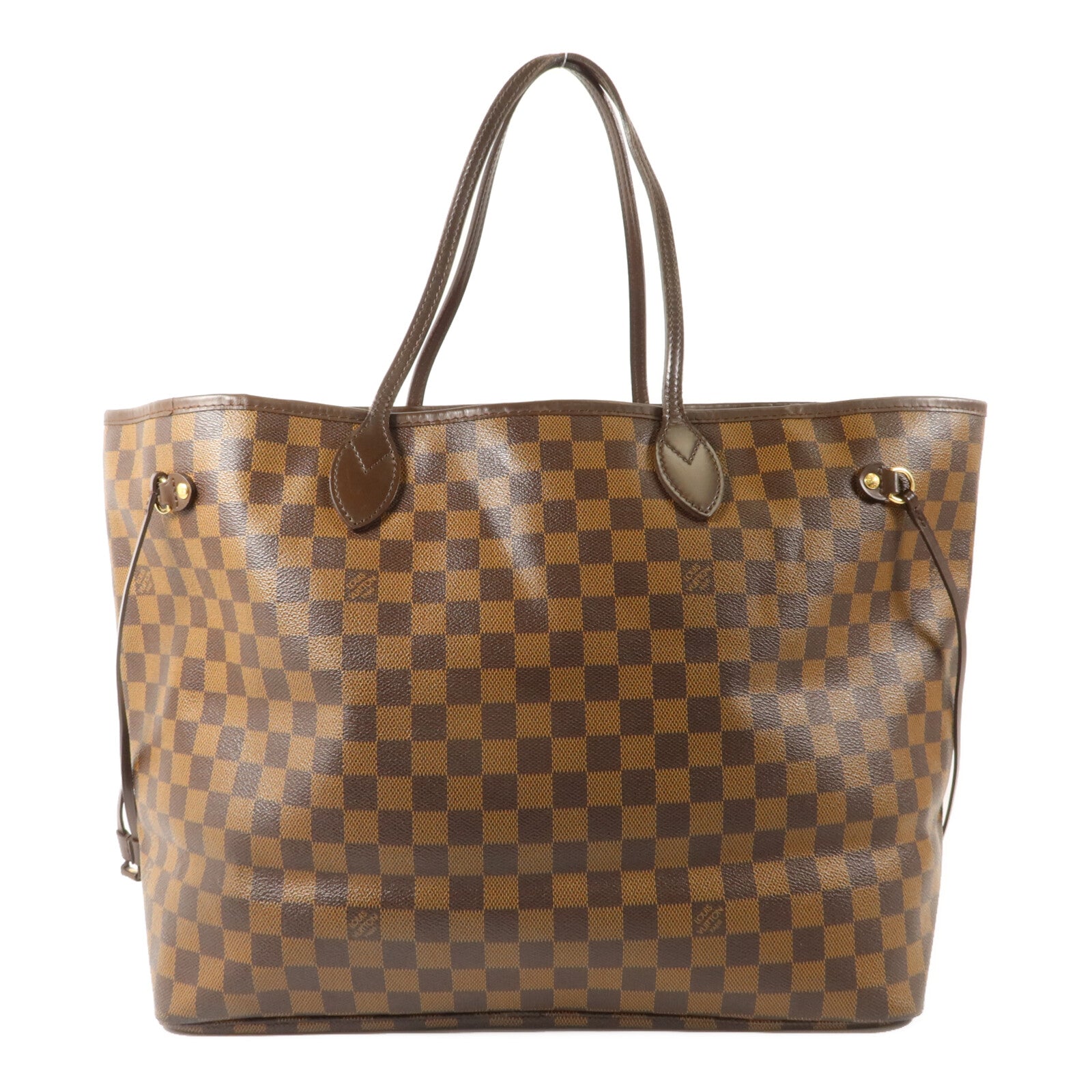 LOUIS VUITTON Damier Neverfull金扣肩背袋