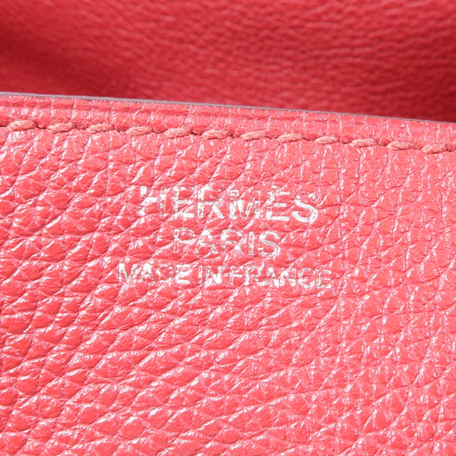 HERMES Clemence皮革Lindy 30銀扣肩背袋Rouge Casaque