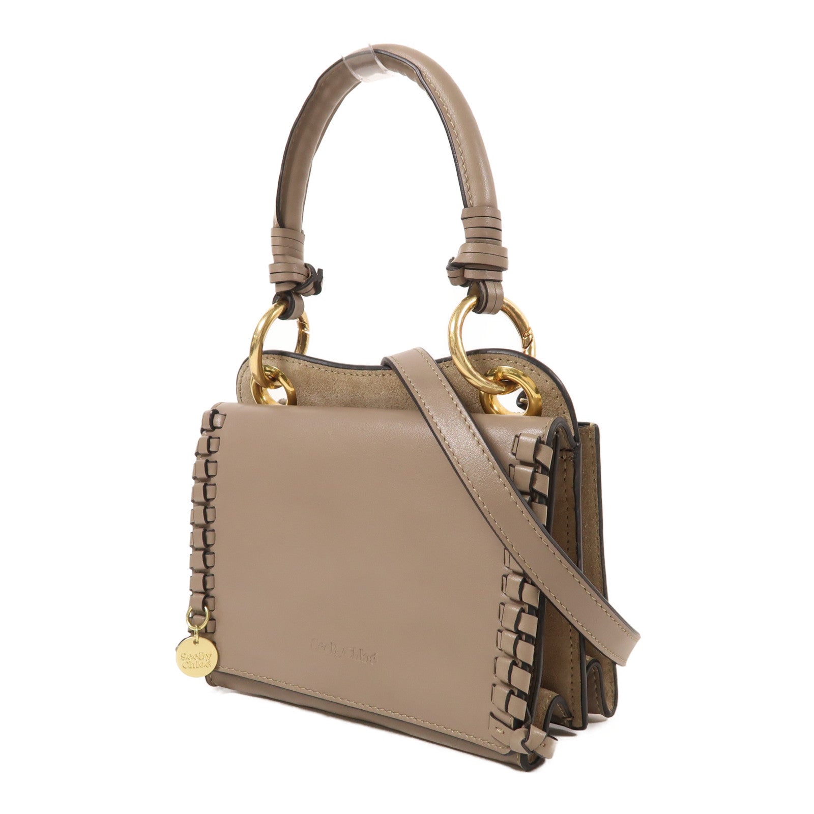 SEE BY CHLOE 牛皮皮革2 Way Shoulder金扣手挽肩背兩用袋