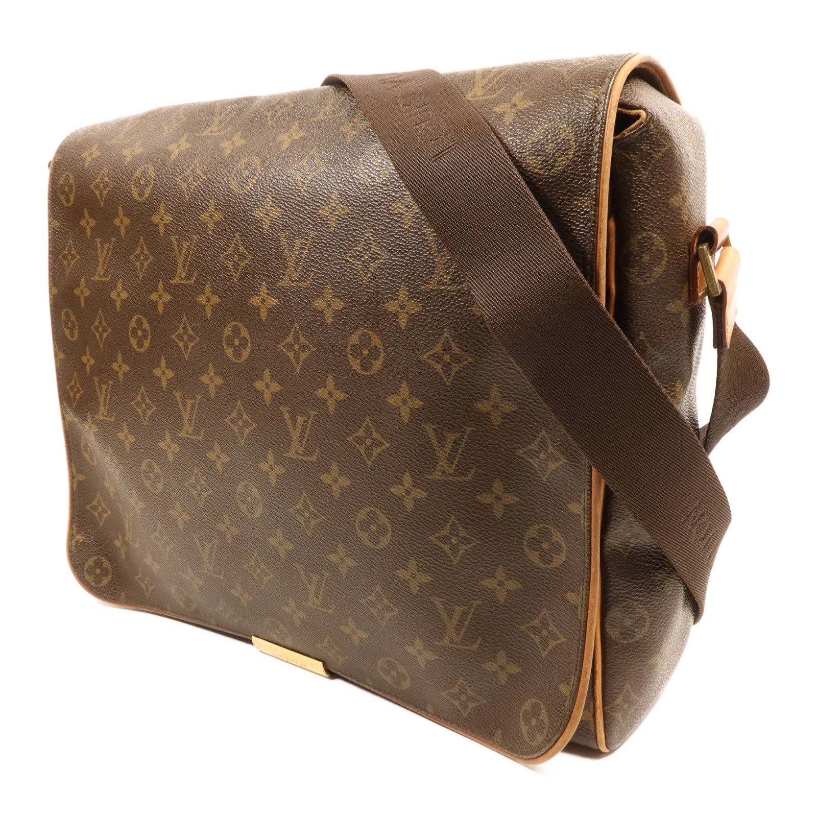 LOUIS VUITTON Monogram Abbesses金扣肩背袋棕色