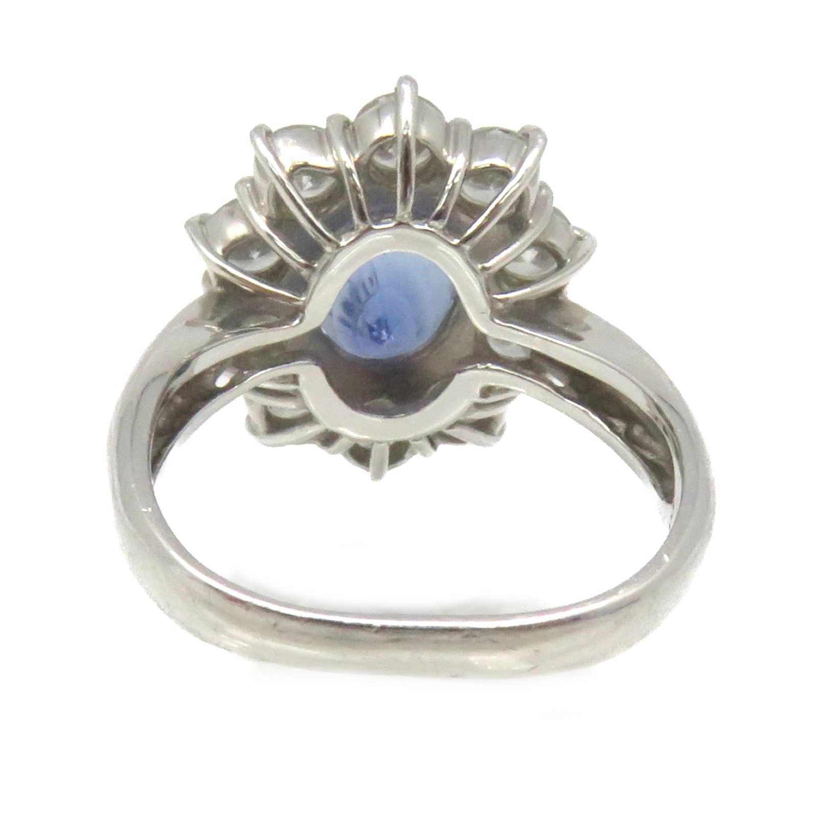 JEWELRY PT900 Platinum 3.995ct Sapphire/1.40ct Diamond Sapphire Ring Ring US#6