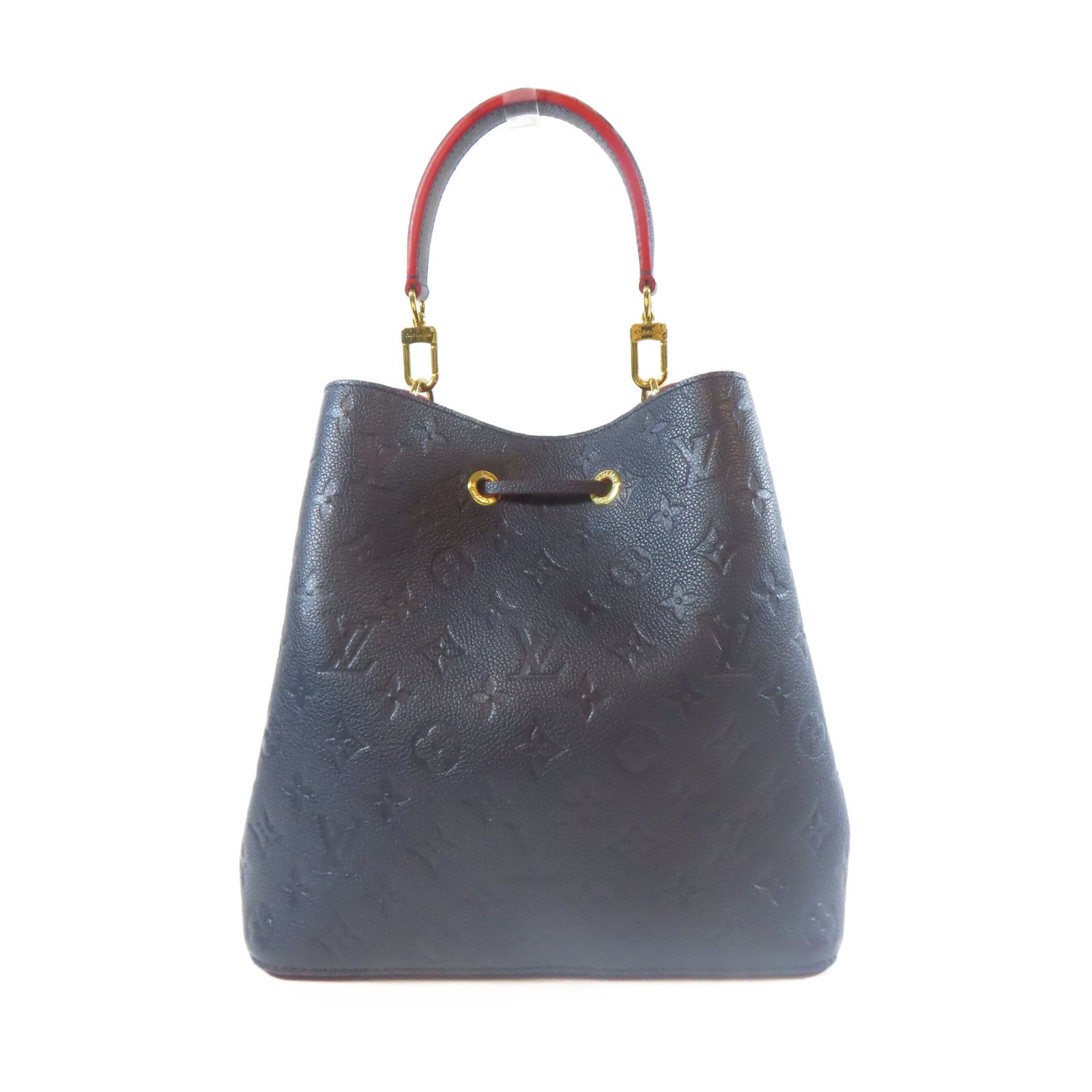 LOUIS VUITTON Monogram Empreinte Noe Noe MM金扣手挽肩背兩用袋深藍色