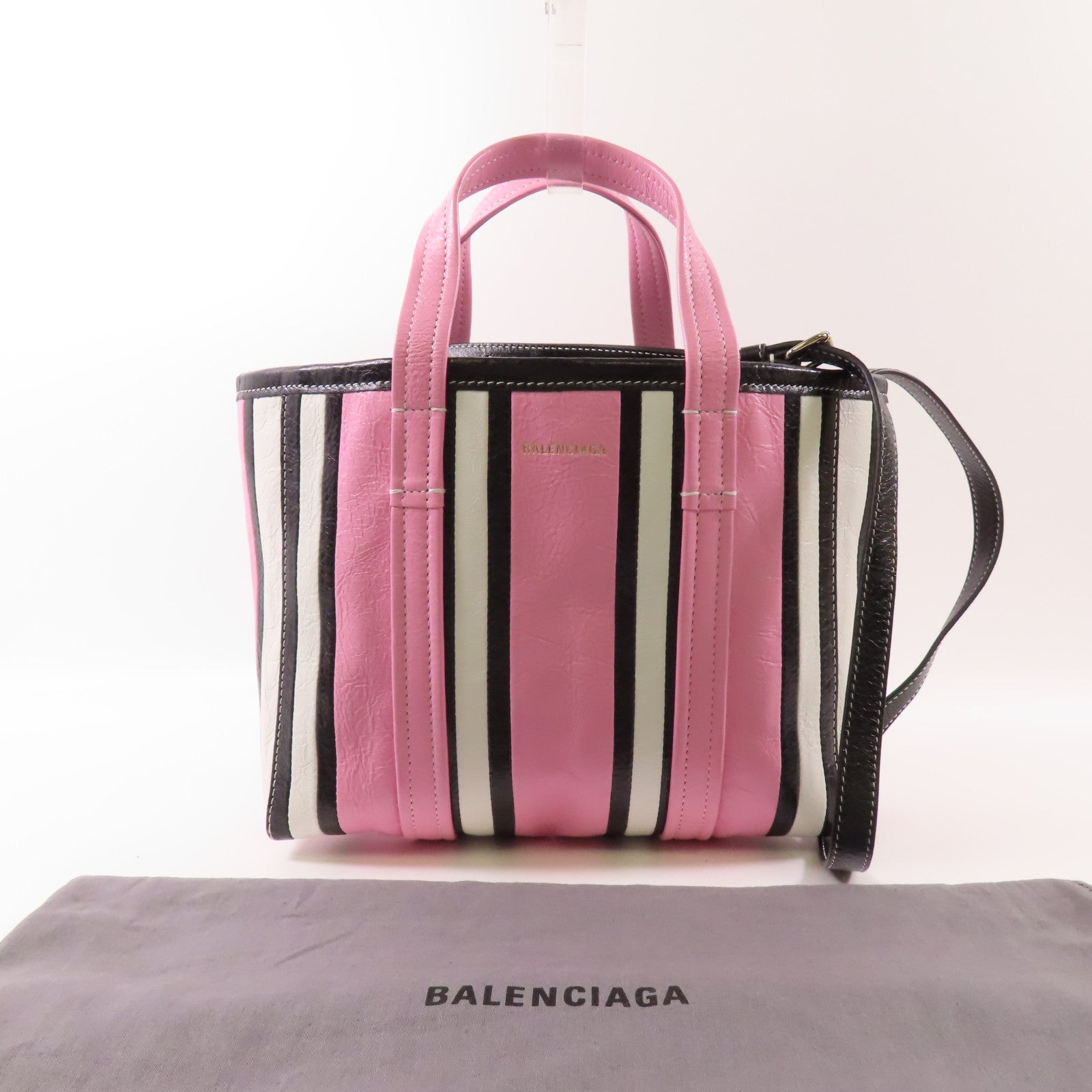 BALENCIAGA 牛皮皮革Barbes Bag銀扣手挽肩背兩用袋