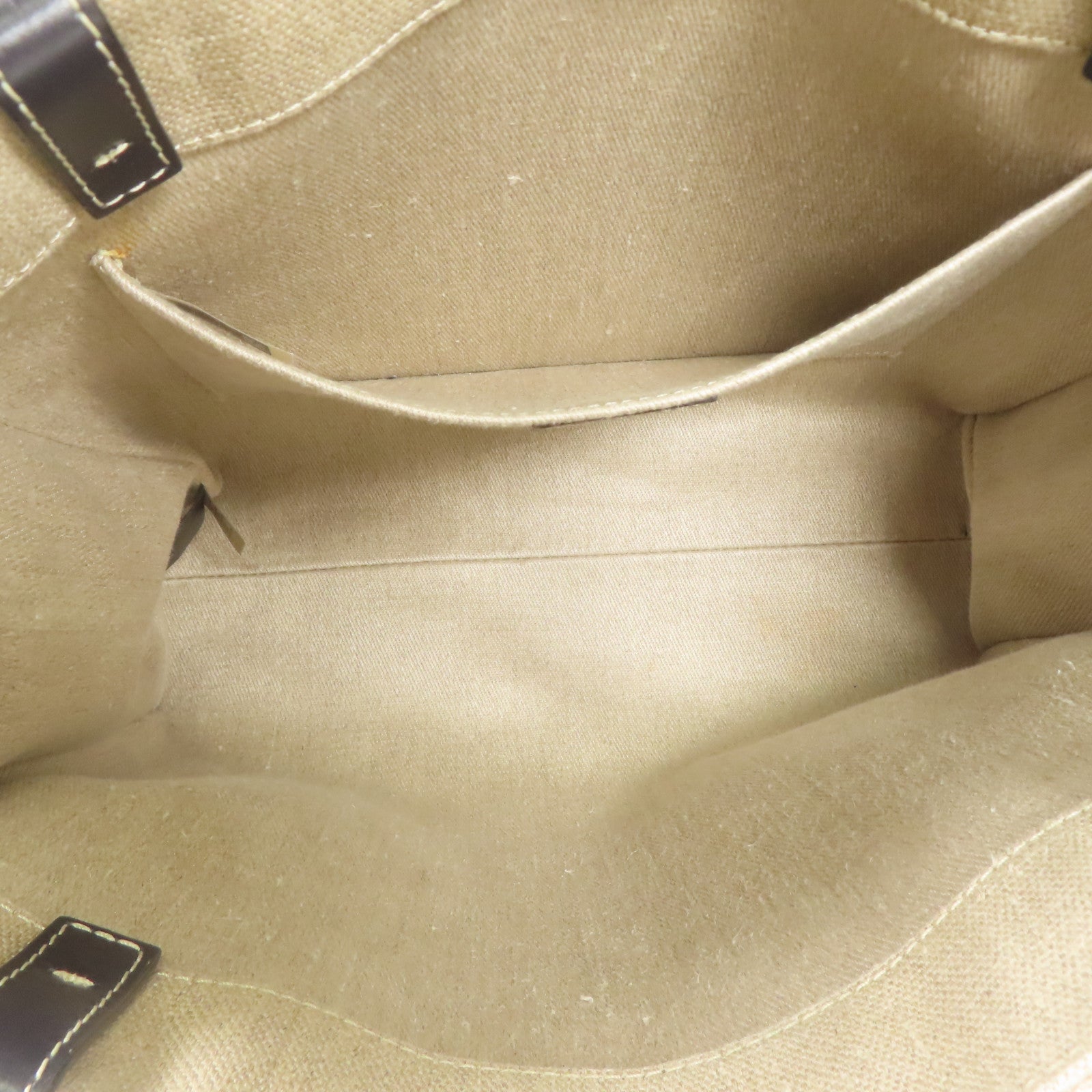 Chloe Woody Tote Bag Medium Canvas Beige Black