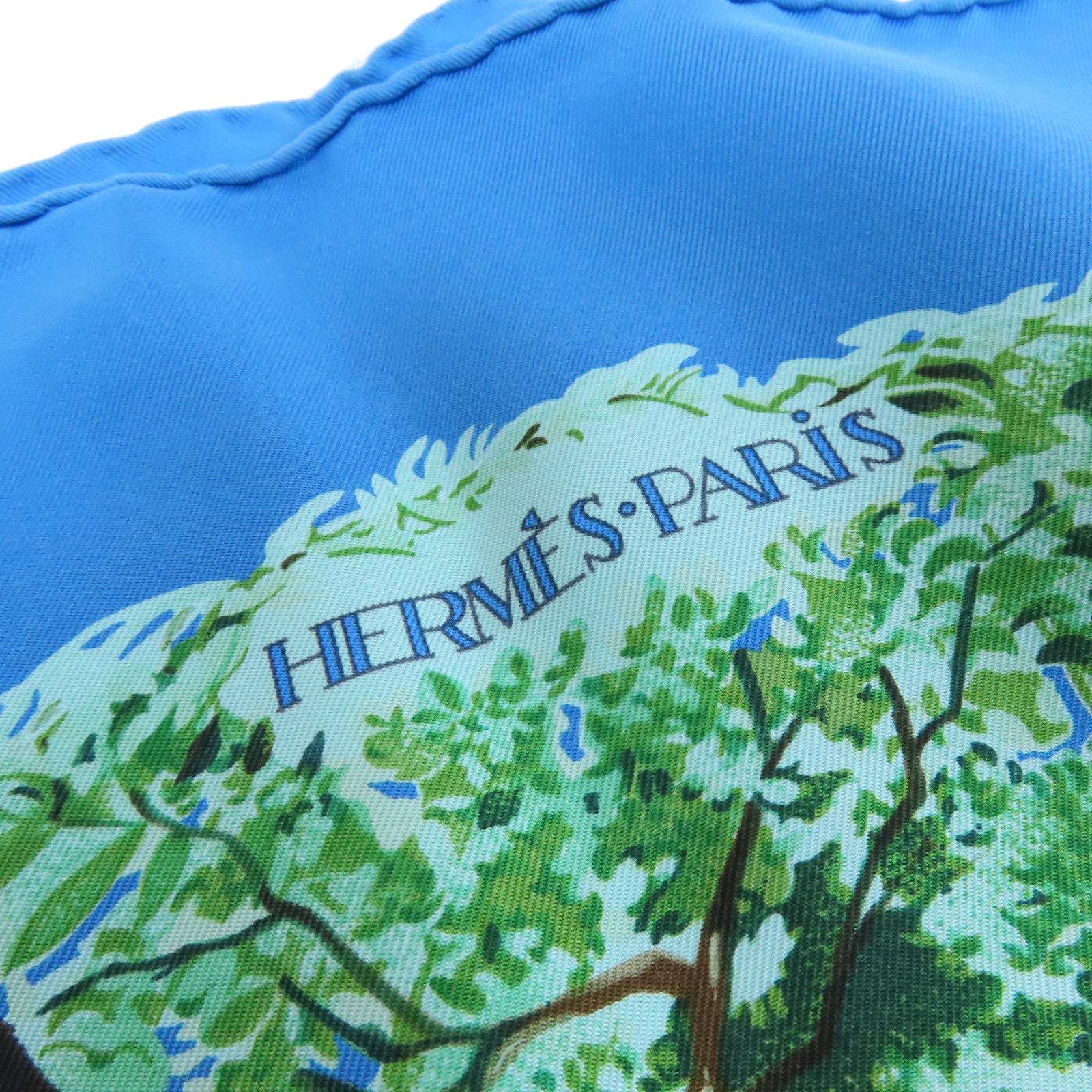 HERMES 【激減優惠】絲質Scarf絲巾藍色