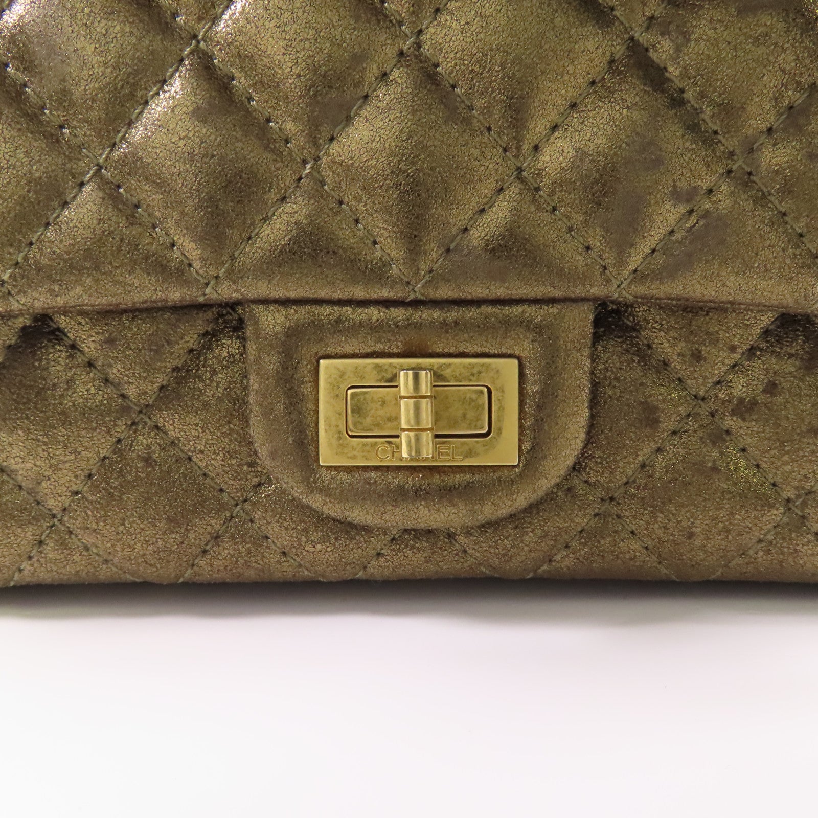 CHANEL 牛皮皮革2.55金扣鏈帶肩背袋