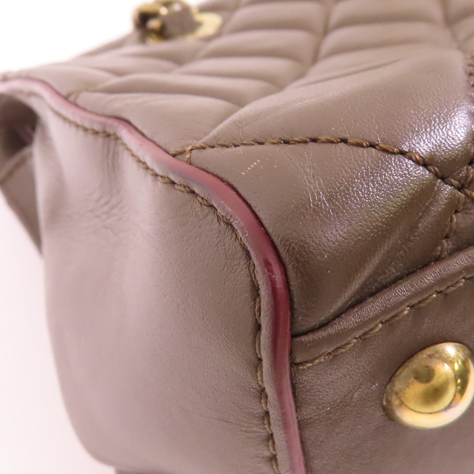 CHANEL 羊皮皮革Chain Shoulder金扣鏈帶肩背袋