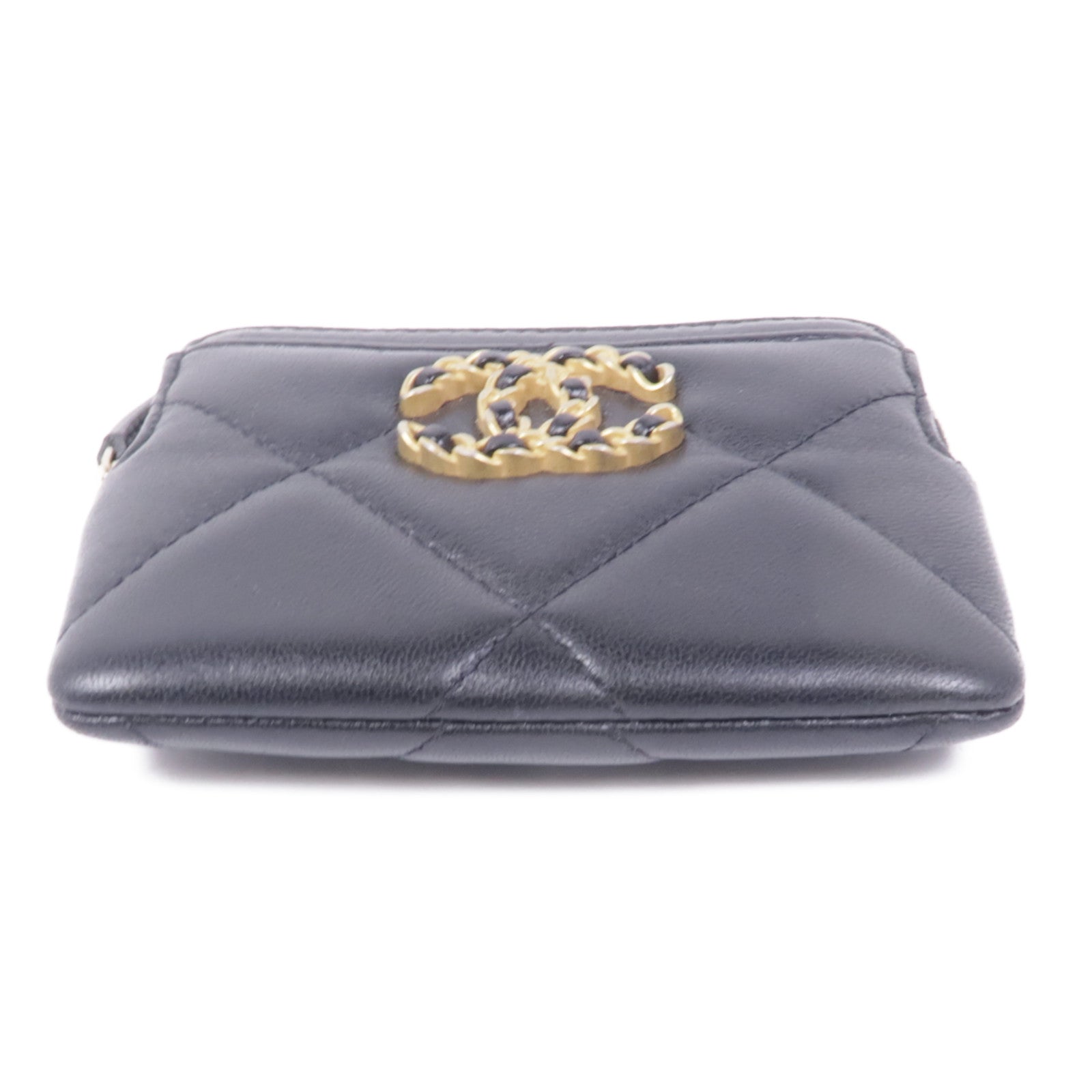 CHANEL 羊皮皮革Small Wallet金扣錢包