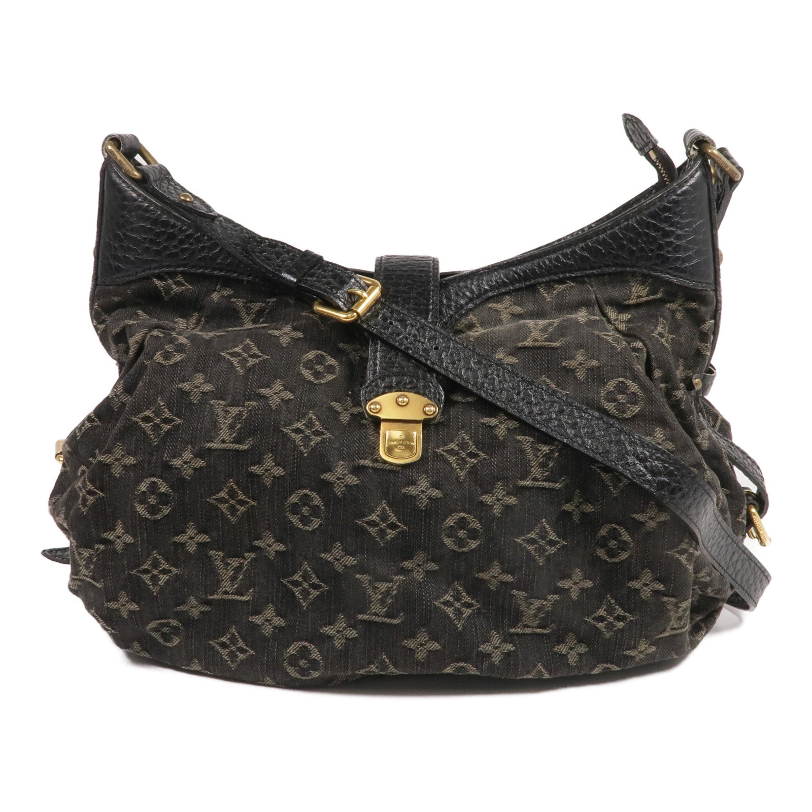 LOUIS VUITTON Monogram Denim Slightly金扣肩背袋