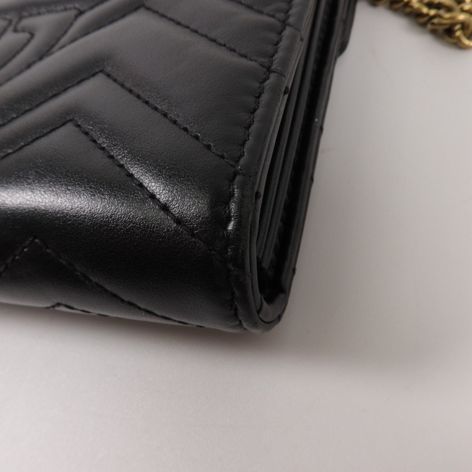 GUCCI 牛皮皮革GG Marmont鏈帶肩背袋