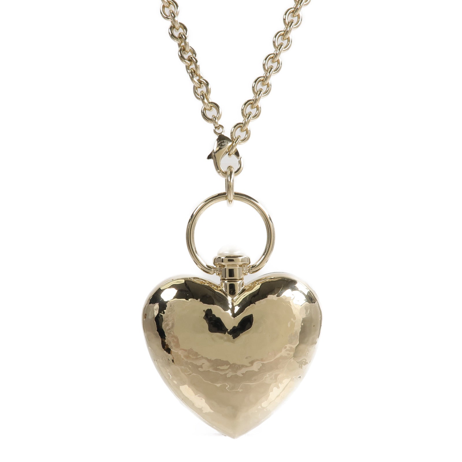 CHANEL 金屬Giant Heart Locket Pendant Necklace項鍊
