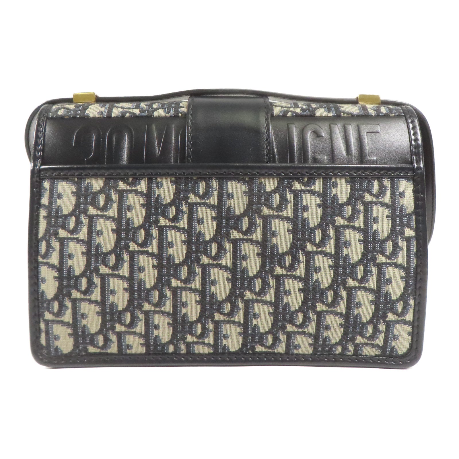 Dior CD GHW Montaigne 30 Shoulder Bag Canvas Navy/Beige