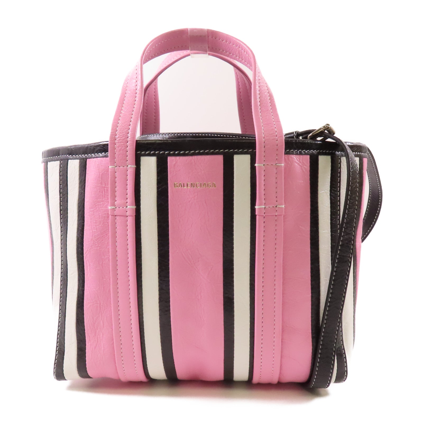 BALENCIAGA 牛皮皮革Barbes Bag銀扣手挽肩背兩用袋