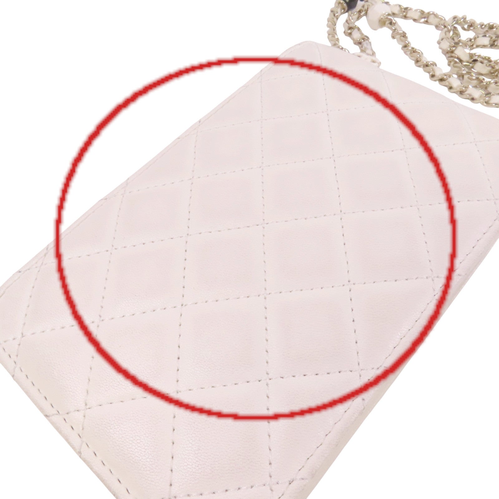 CHANEL 羊皮皮革Phone Bag金扣鏈帶肩背袋