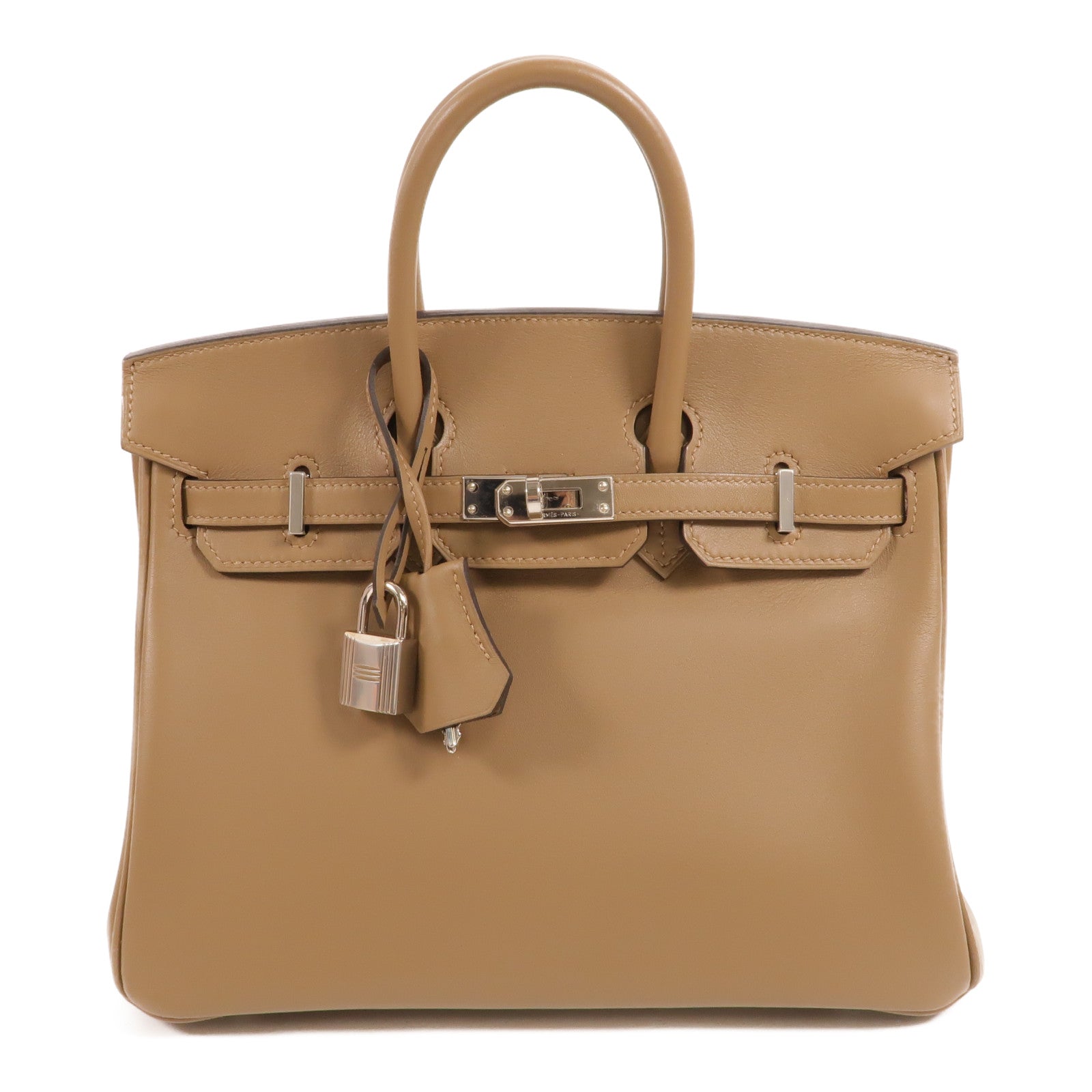 HERMES Jonathan皮革Birkin 25手挽袋Beige De Weimar