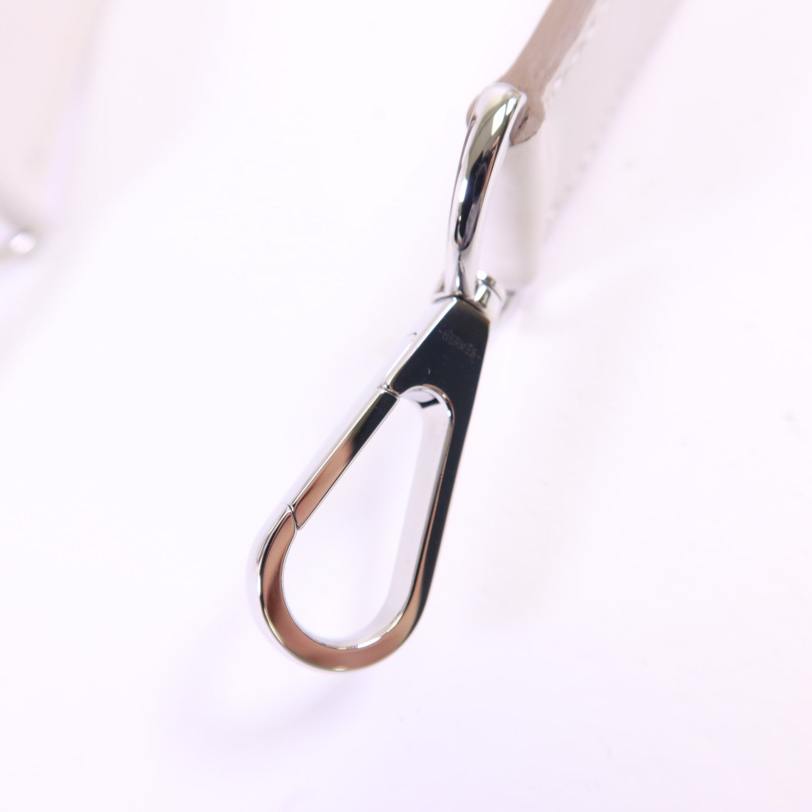 HERMES Swift皮革/Toile布料Evelyne 29銀扣肩背袋Etoupe