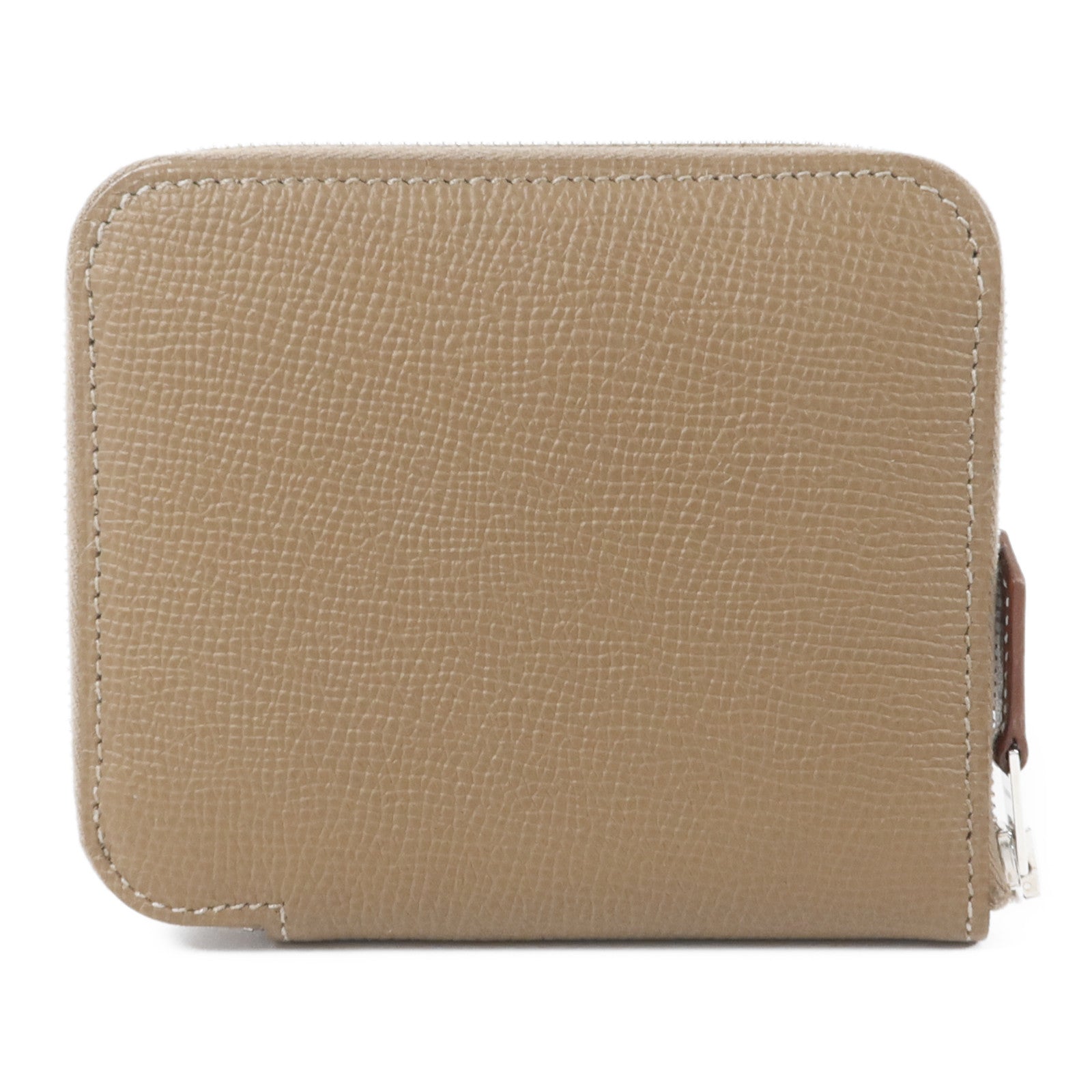 HERMES Epsom皮革Silk In Compact Wallet錢包Etoupe