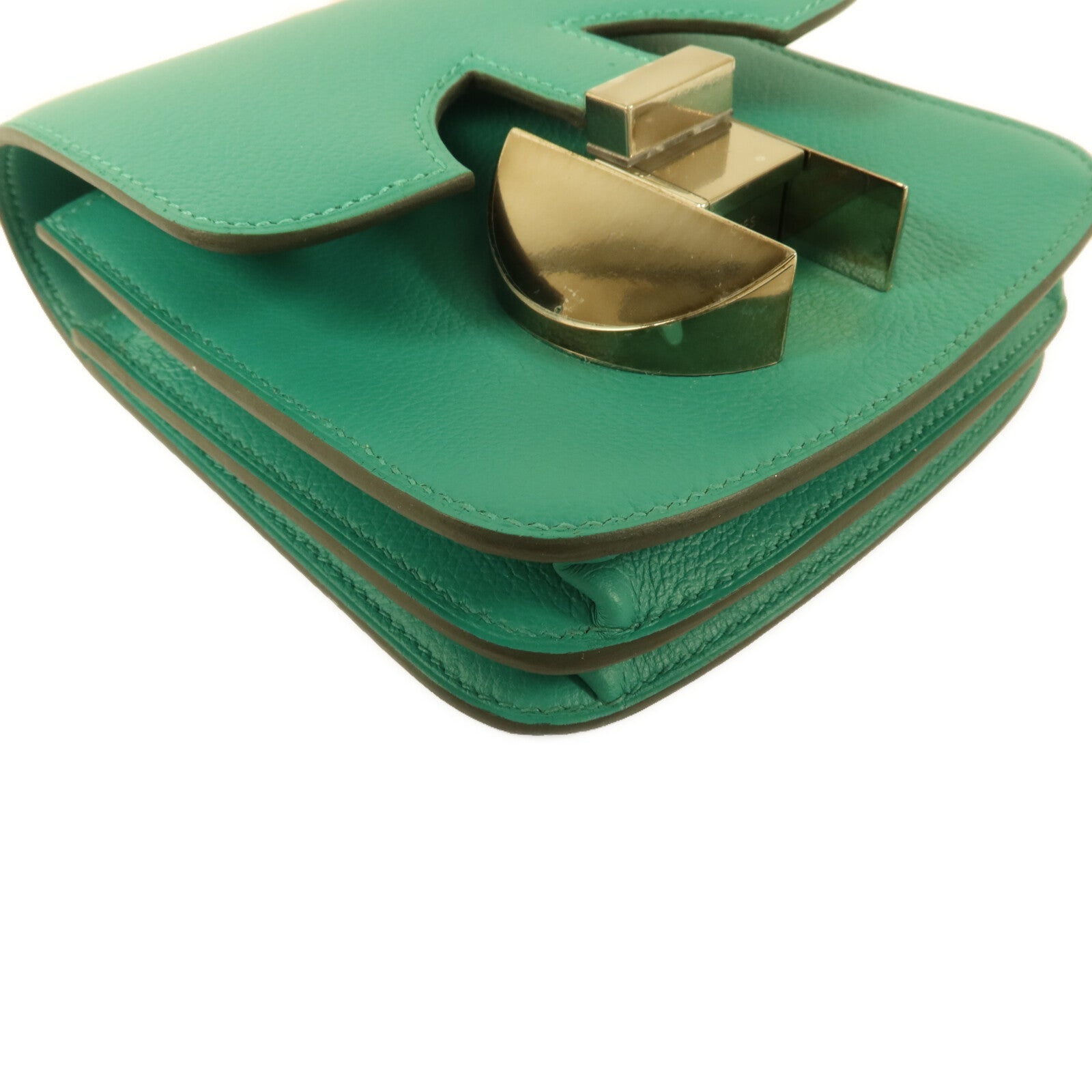 HERMES Evercolor皮革2002 Wallet錢包Vert Verone