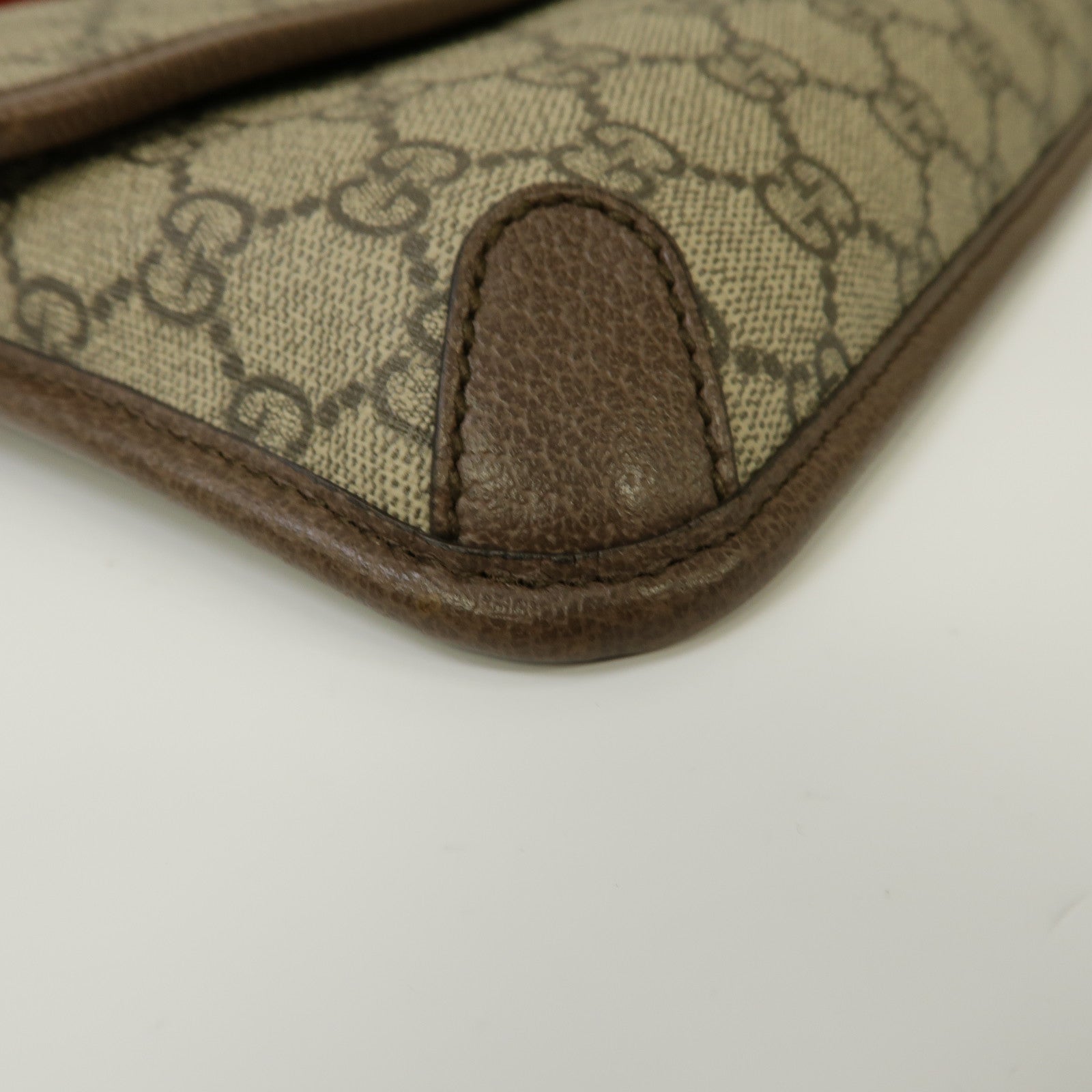GUCCI 塗層帆布Neo Vintage GG金扣腰包啡色