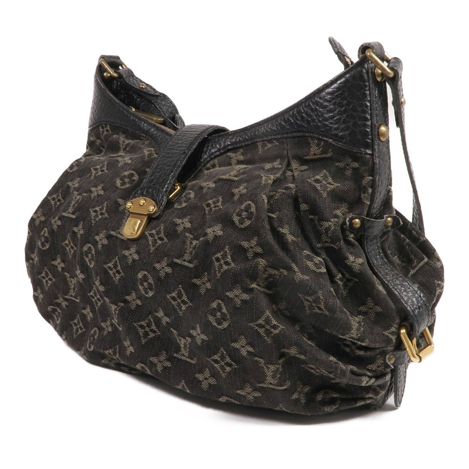 LOUIS VUITTON Monogram Denim Slightly金扣肩背袋