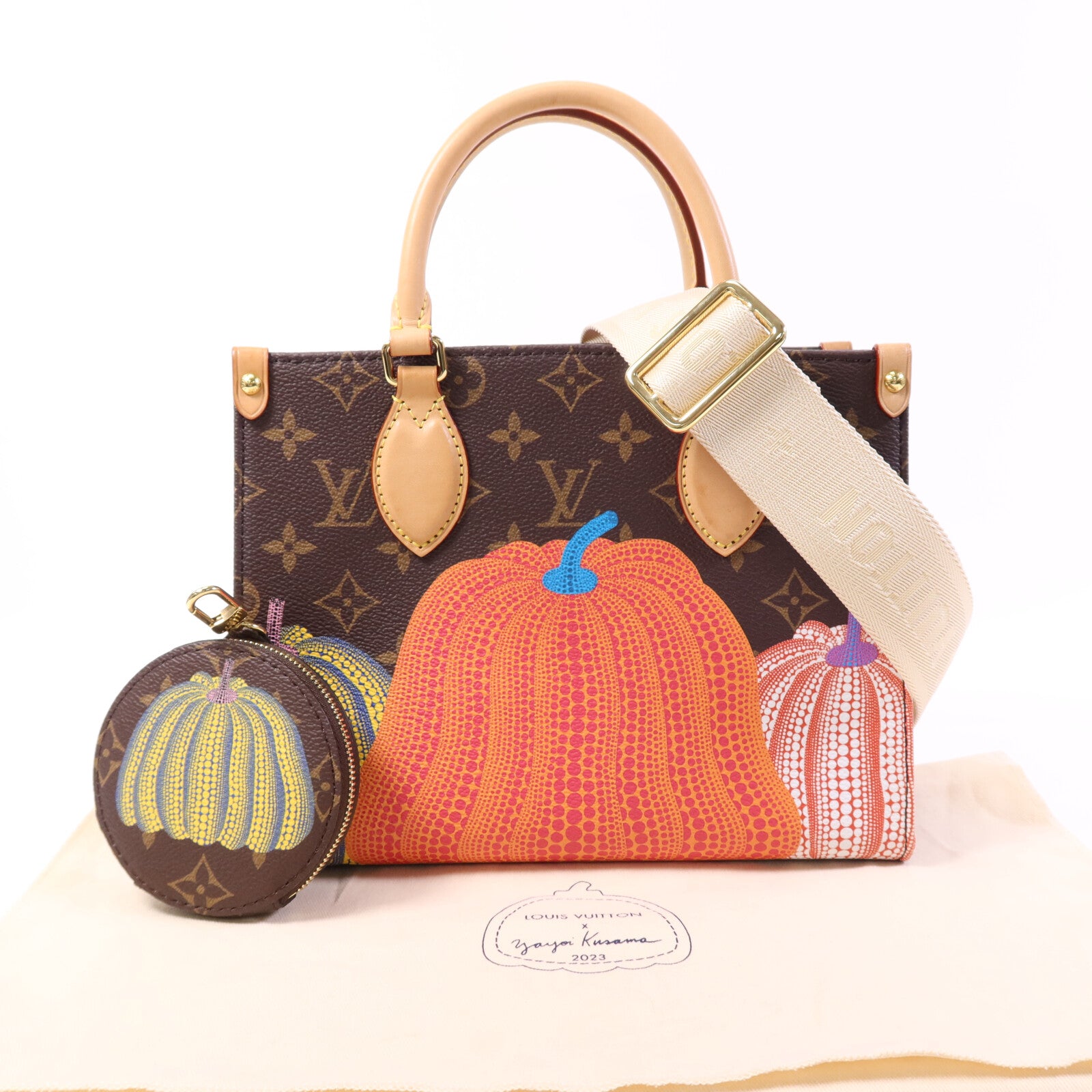 LOUIS VUITTON Monogram LV x YK On the Go PM金扣手挽肩背兩用袋