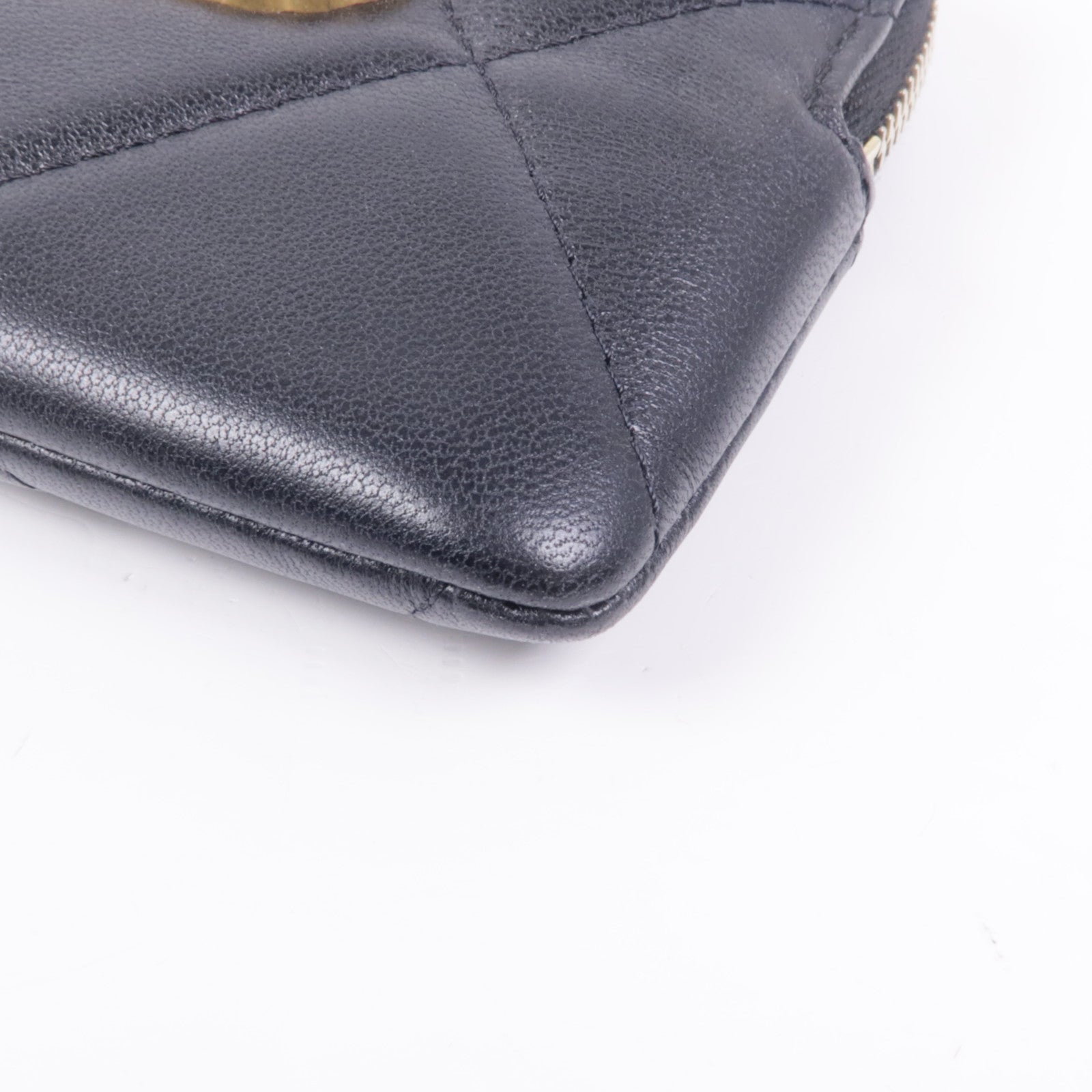 CHANEL 羊皮皮革Small Wallet金扣錢包