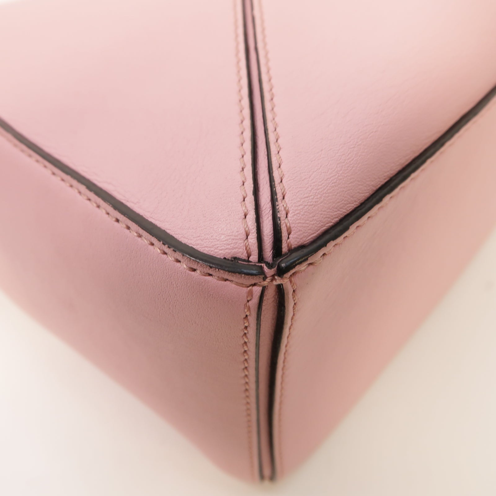 LOEWE 牛皮皮革Puzzle銀扣手挽肩背兩用袋粉紅色