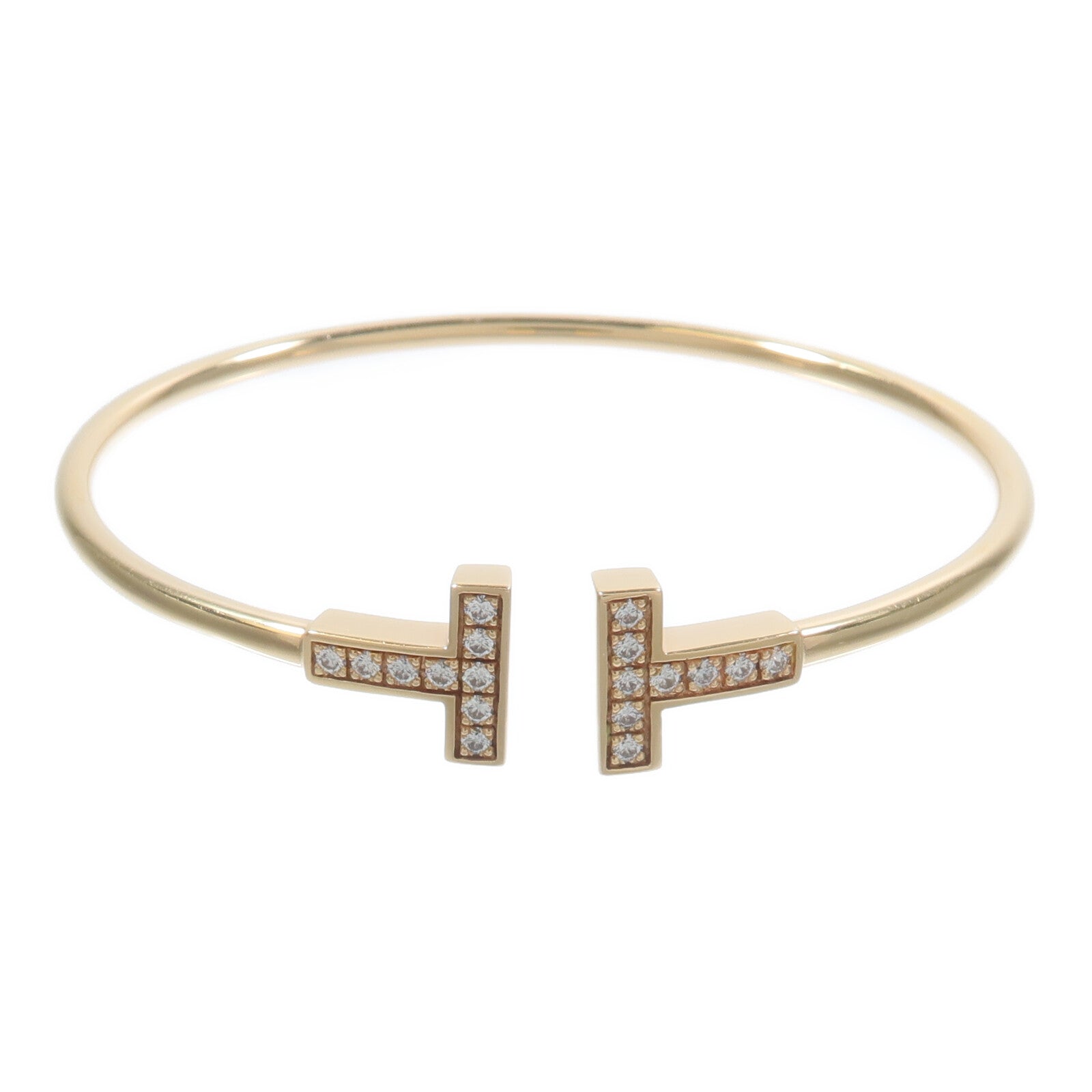 TIFFANY＆CO 18K黃金T Wire Diamond Bracelet鑽石手鐲
