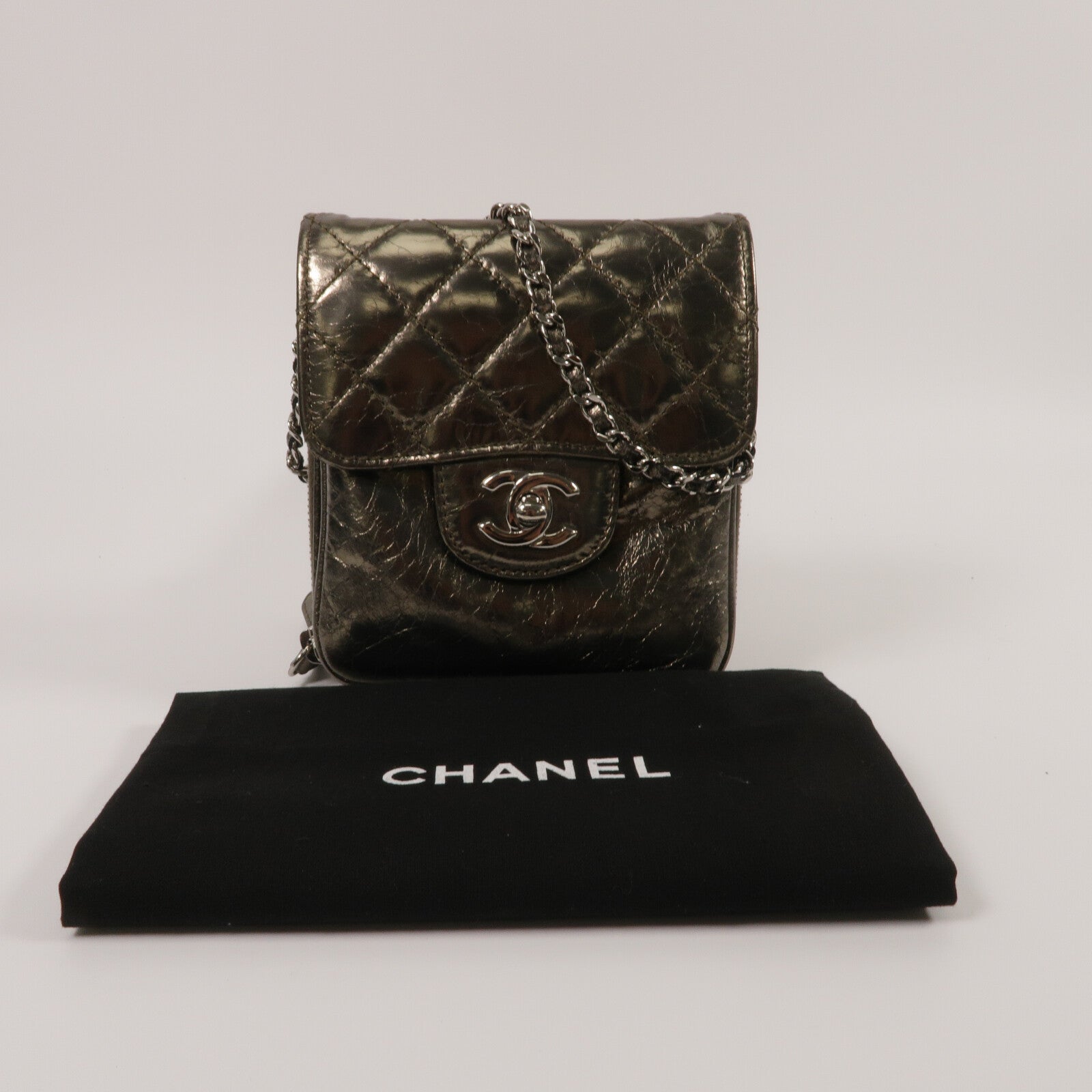 CHANEL 牛皮皮革Chain Shoulder鏈帶肩背袋
