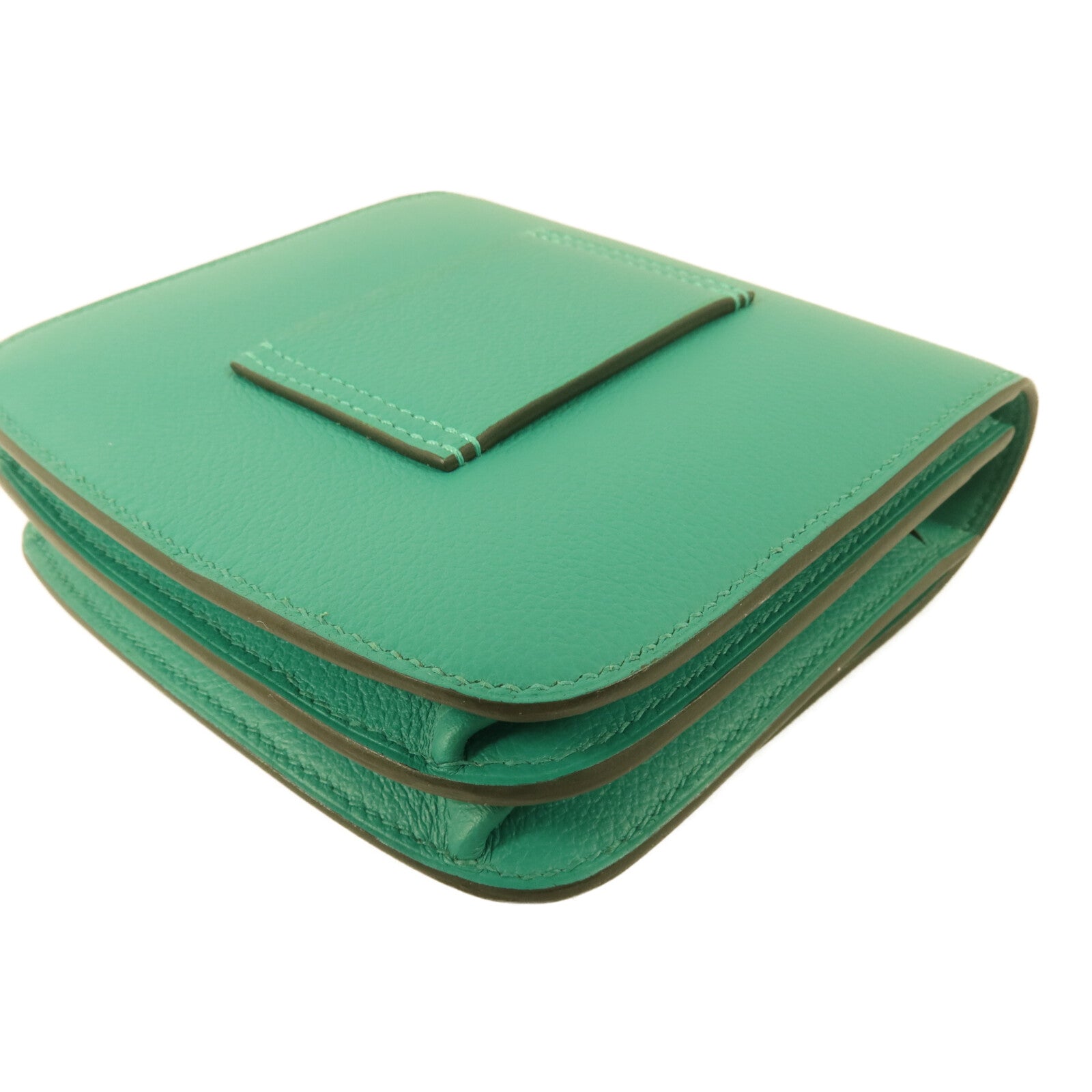 HERMES Evercolor皮革2002 Wallet錢包Vert Verone