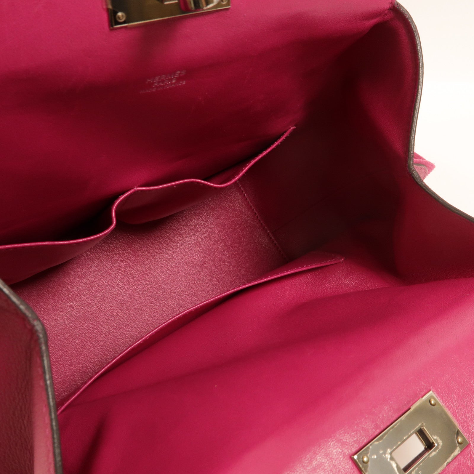 HERMES Evercolor皮革Toolbox 20手挽肩背兩用袋Rose Pourpre