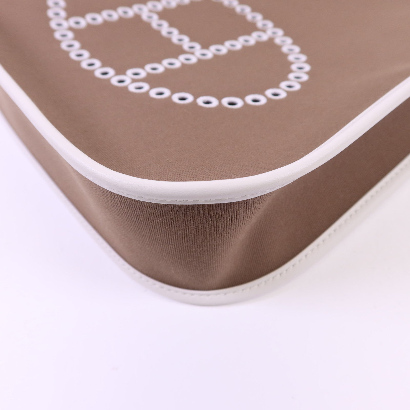 HERMES Swift皮革/Toile布料Evelyne 29銀扣肩背袋Etoupe