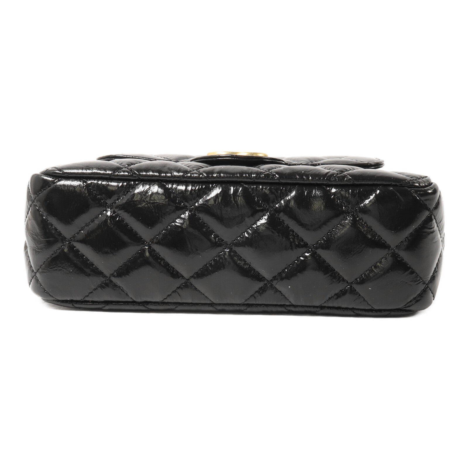 CHANEL 牛皮皮革Wavy CC Hobo Bag Small鏈帶肩背袋