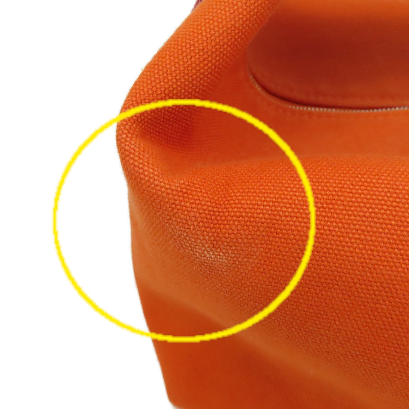 HERMES 【激減優惠】帆布Bride-a-Brac Hand Bag銀扣手挽袋橙色