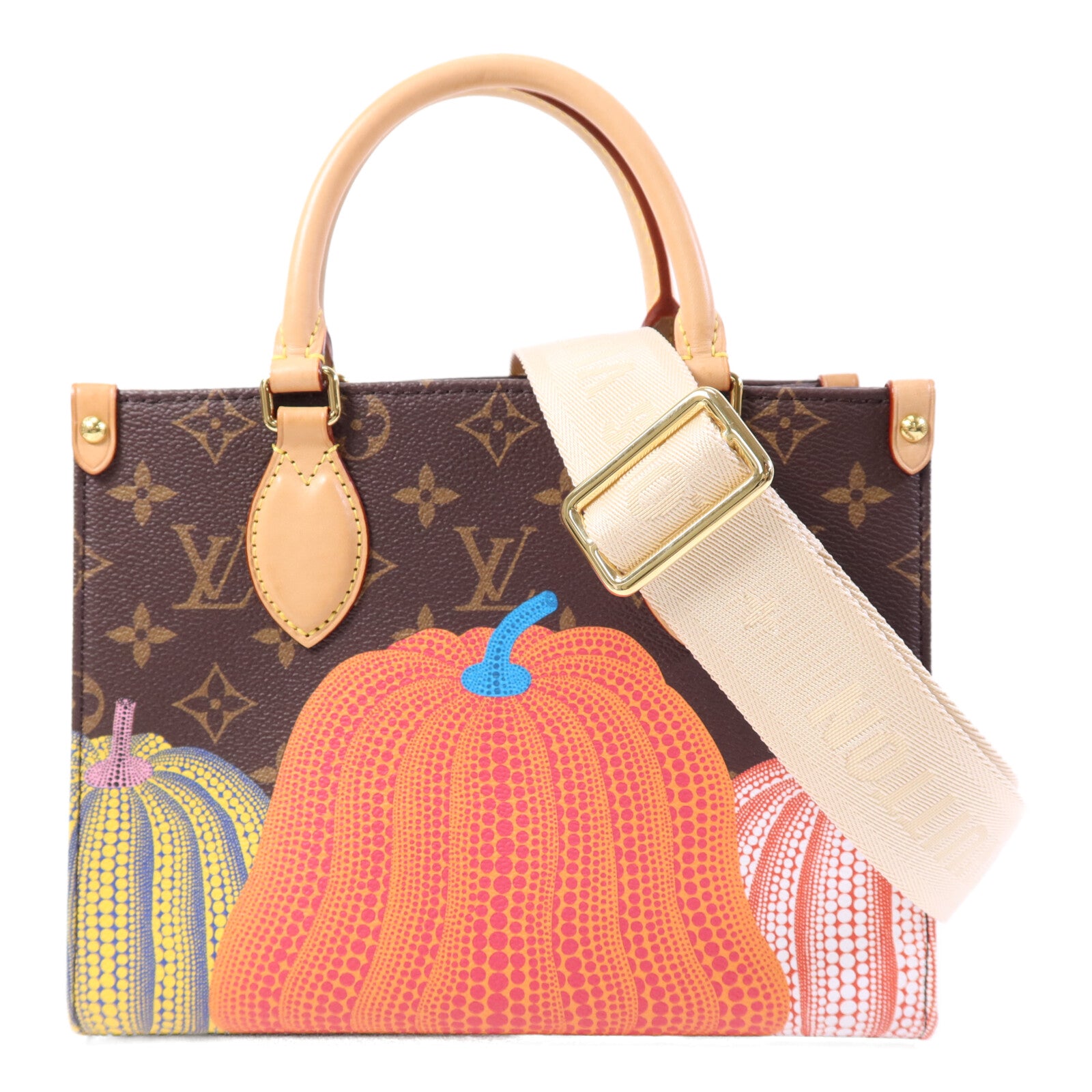 LOUIS VUITTON Monogram LV x YK On the Go PM金扣手挽肩背兩用袋
