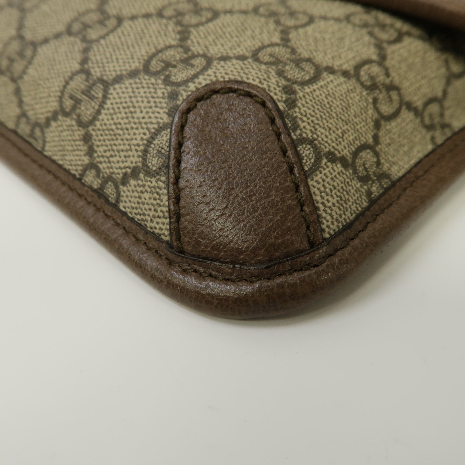 GUCCI 塗層帆布Neo Vintage GG金扣腰包啡色