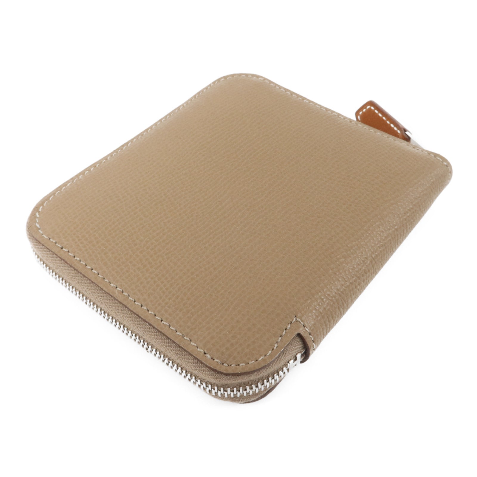 HERMES Epsom皮革Silk In Compact Wallet錢包Etoupe