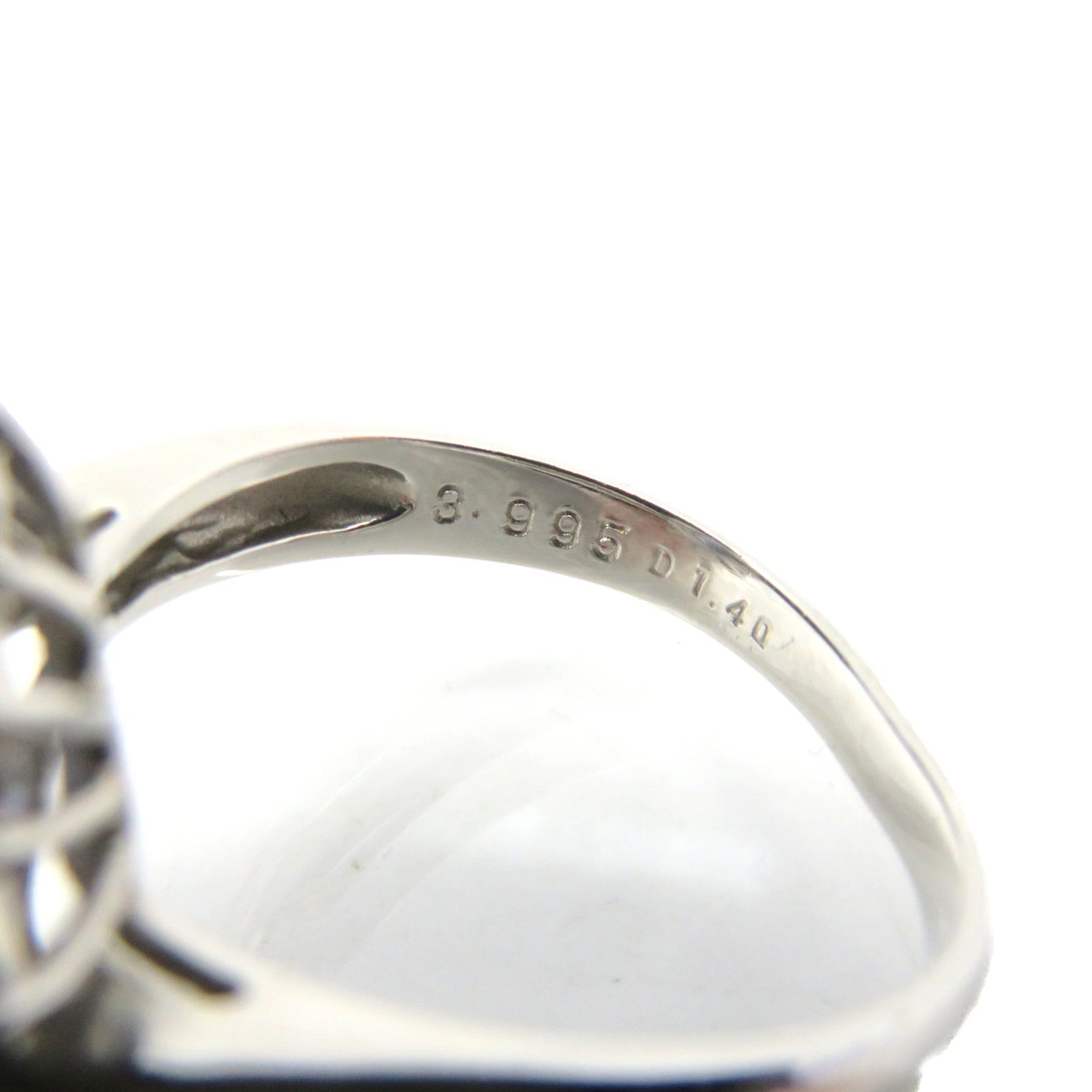 JEWELRY PT900 Platinum 3.995ct Sapphire/1.40ct Diamond Sapphire Ring Ring US#6