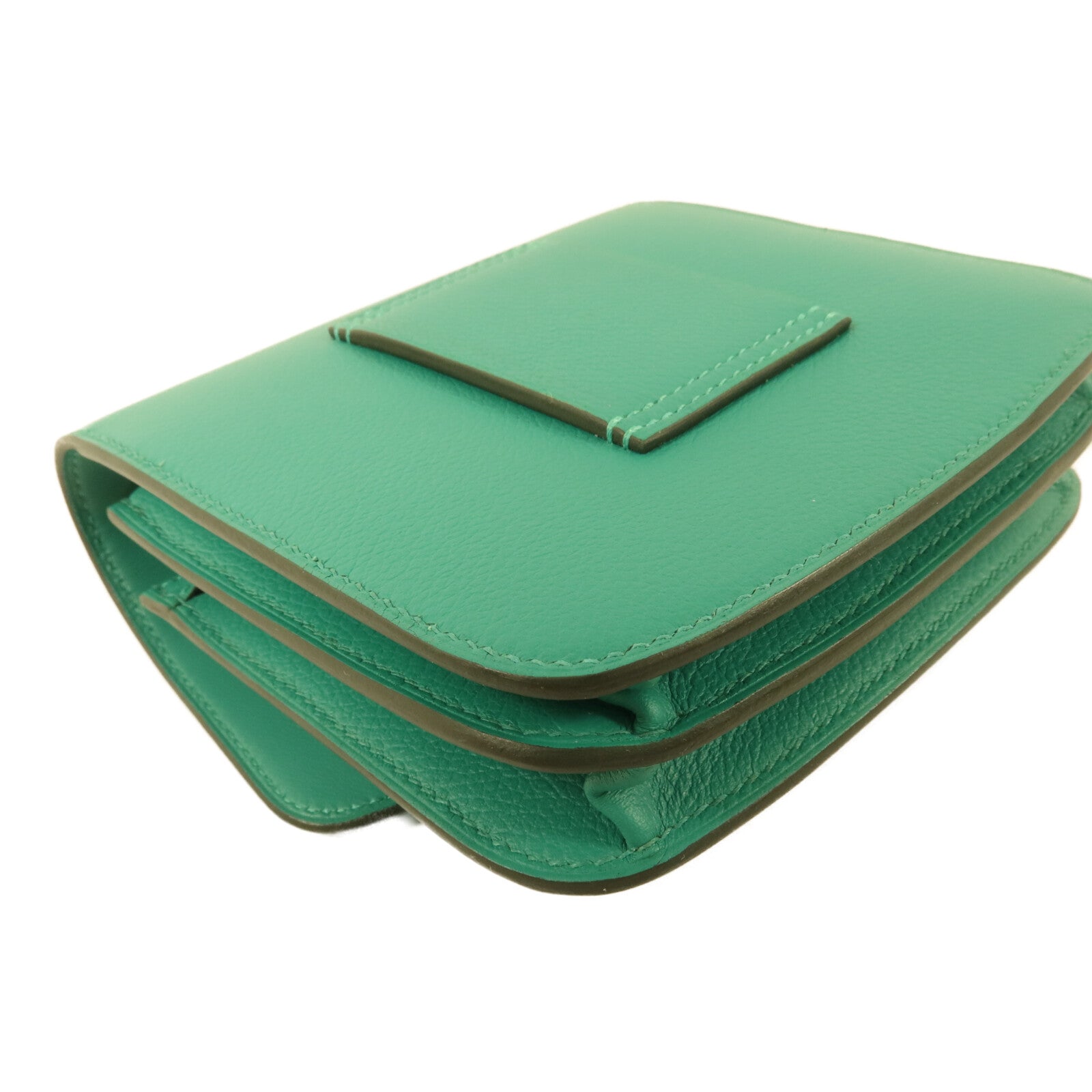 HERMES Evercolor皮革2002 Wallet錢包Vert Verone