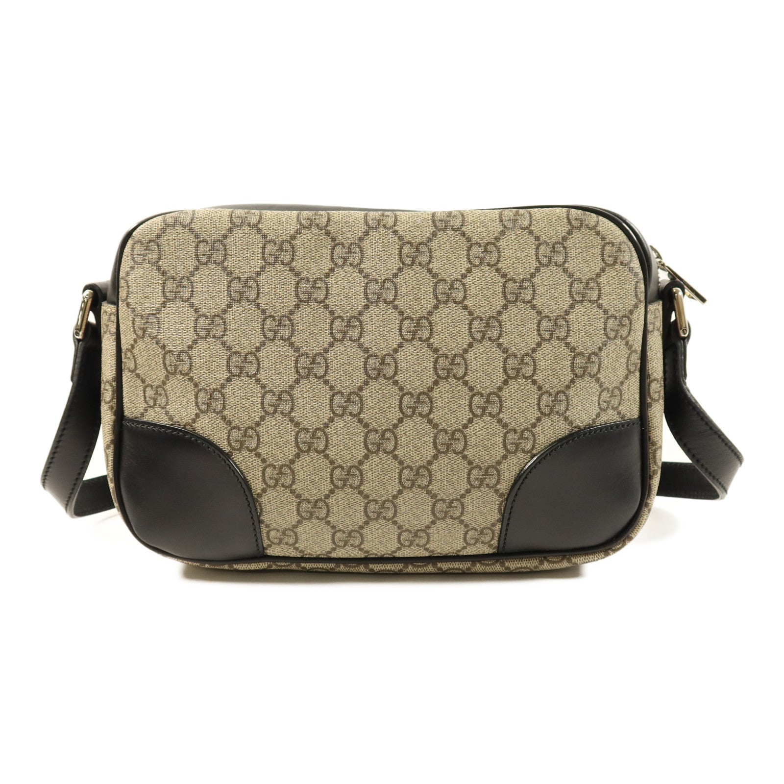 GUCCI 塗層帆布Messenger Bag銀扣肩背袋