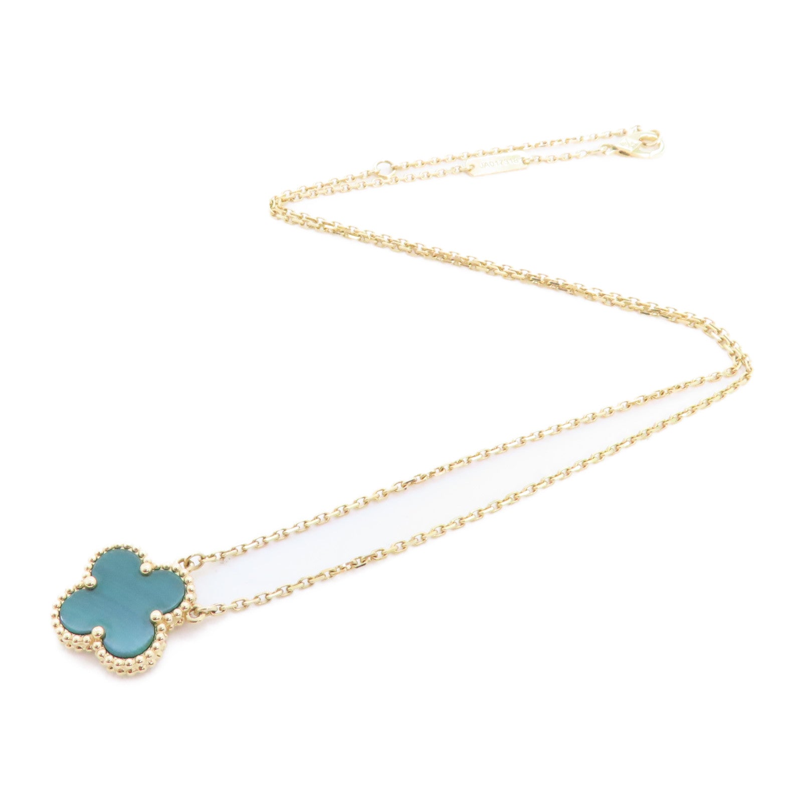 Van Cleef & Arpels 18K黃金/孔雀石Vintage Alhambra Malachite Necklace金扣項鏈
