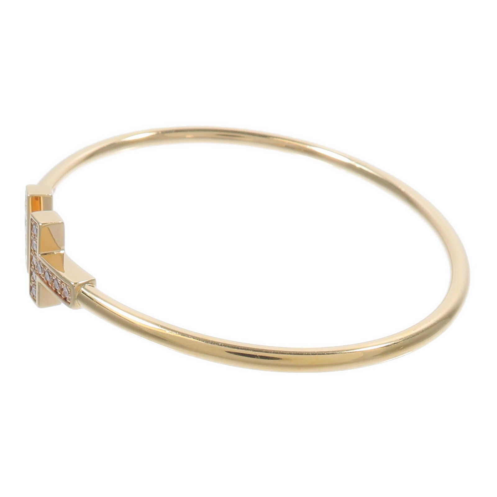 TIFFANY＆CO 18K黃金T Wire Diamond Bracelet鑽石手鐲
