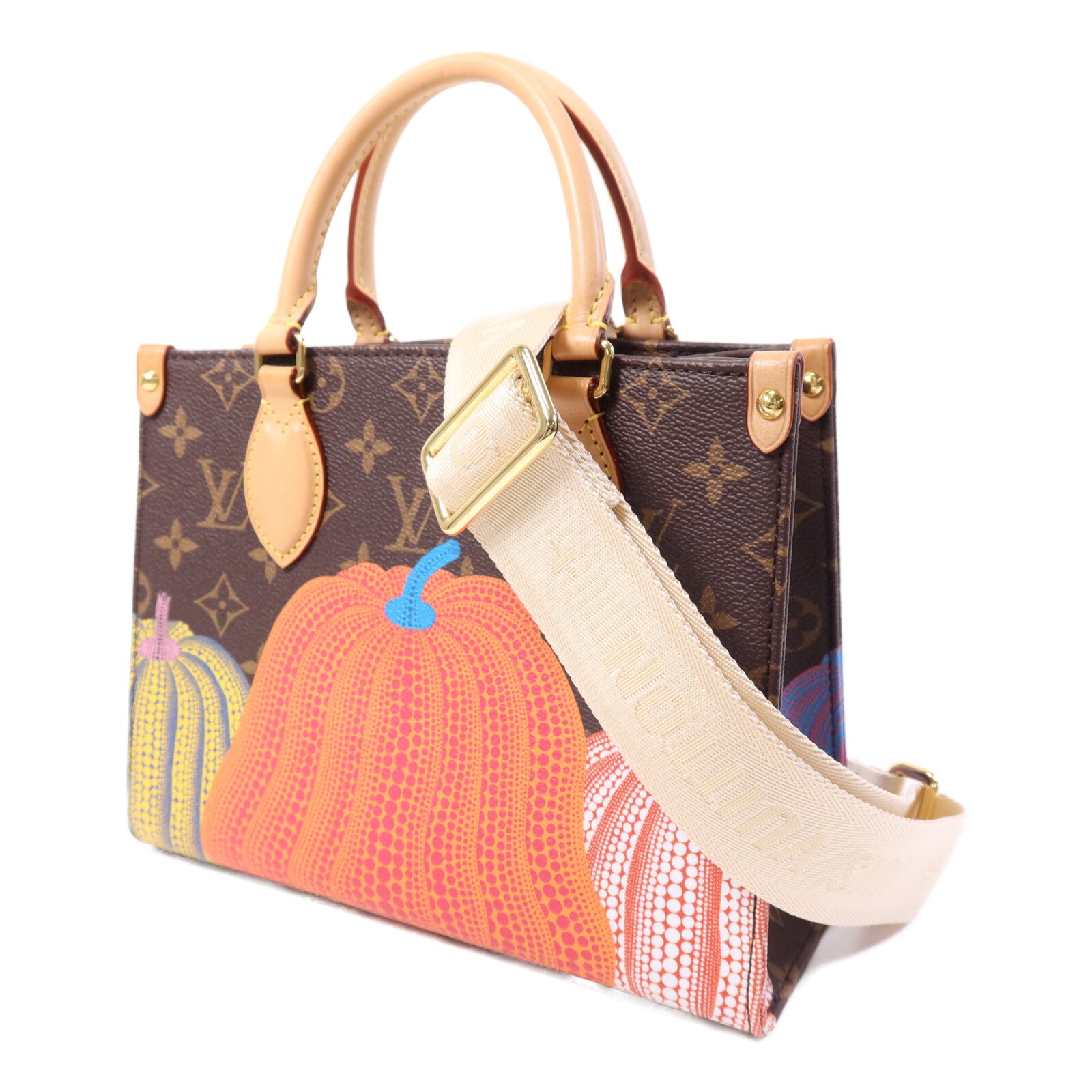 LOUIS VUITTON Monogram LV x YK On the Go PM金扣手挽肩背兩用袋
