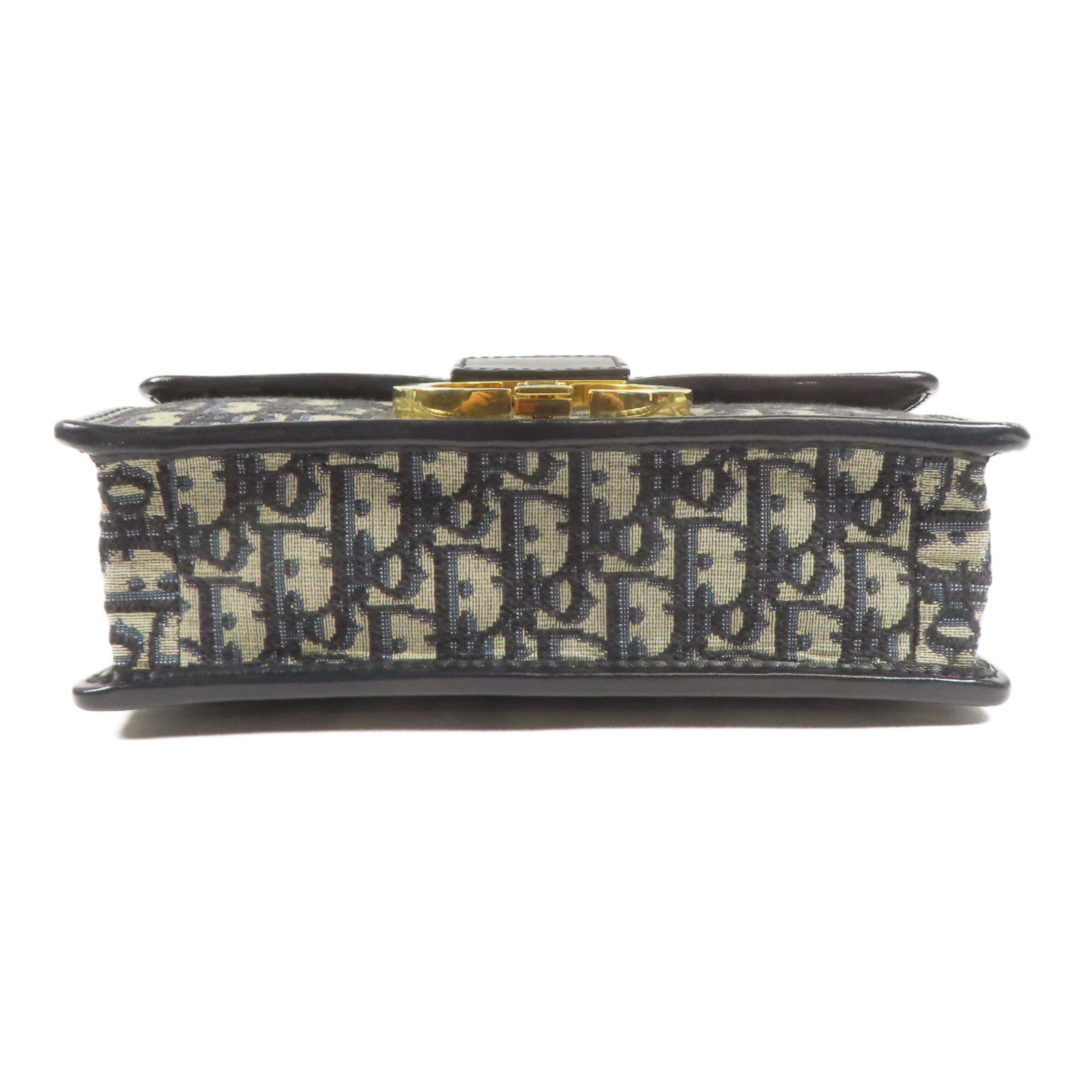 Dior CD GHW Montaigne 30 Shoulder Bag Canvas Navy/Beige