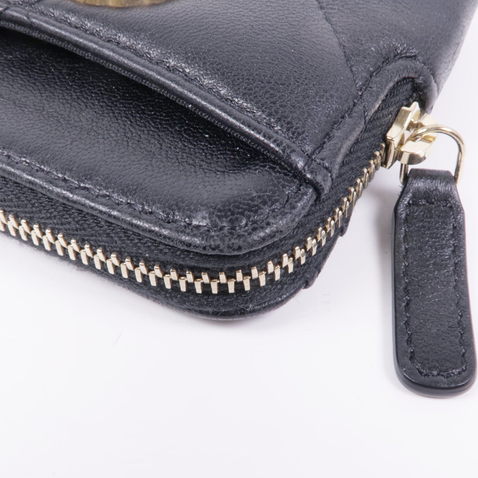 CHANEL 羊皮皮革Small Wallet金扣錢包