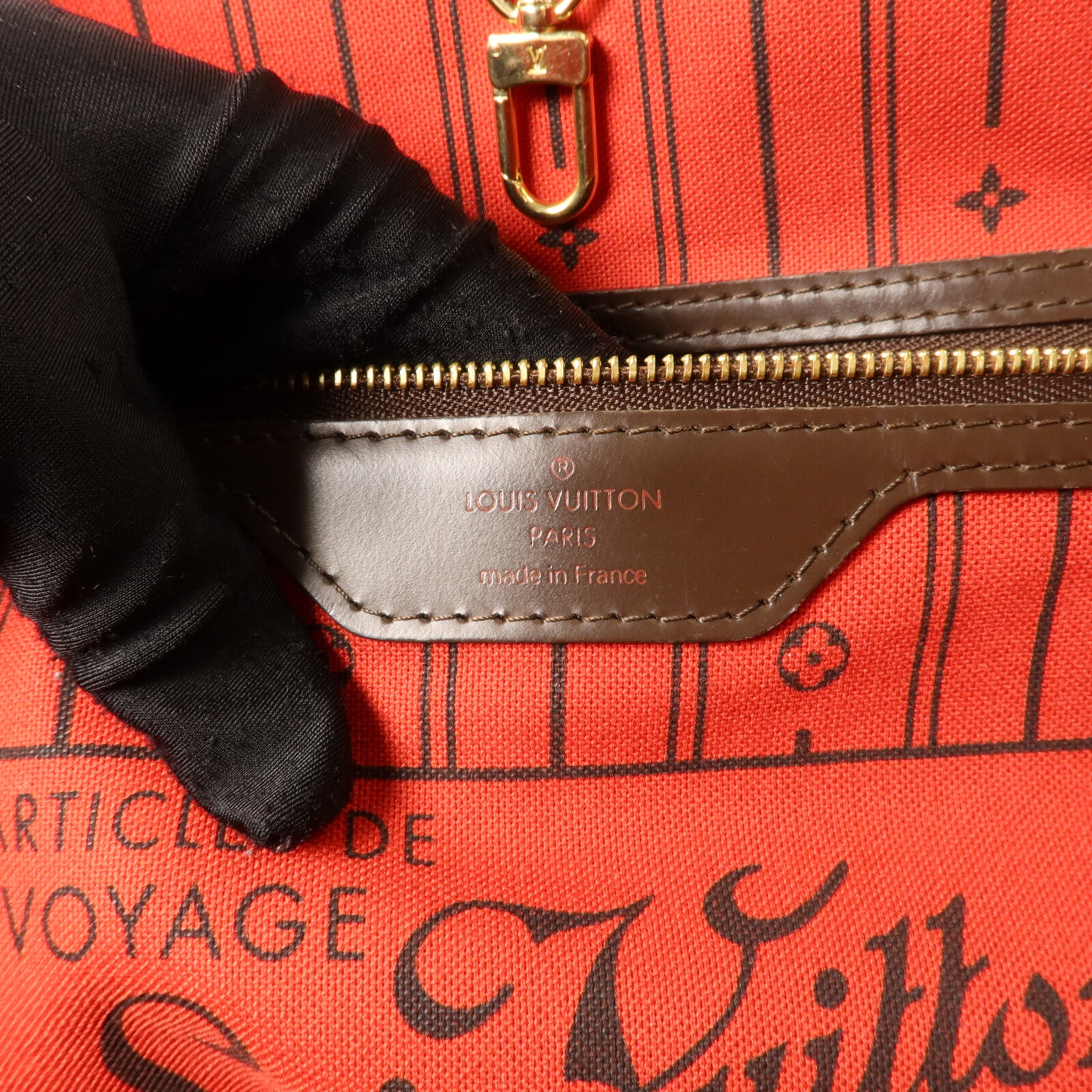 LOUIS VUITTON Damier Neverfull金扣肩背袋