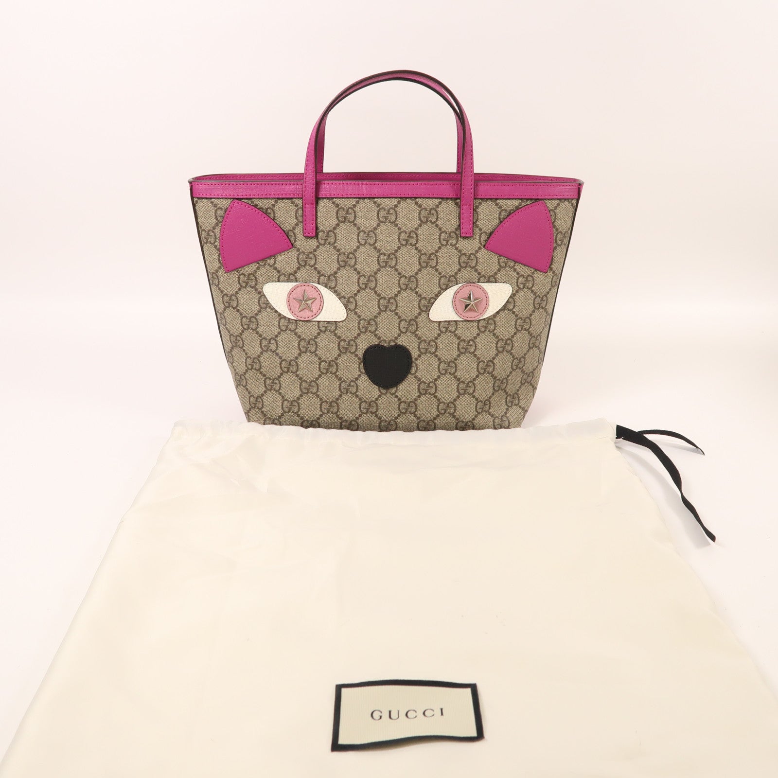 GUCCI 塗層帆布Tote Bag銀扣手挽袋