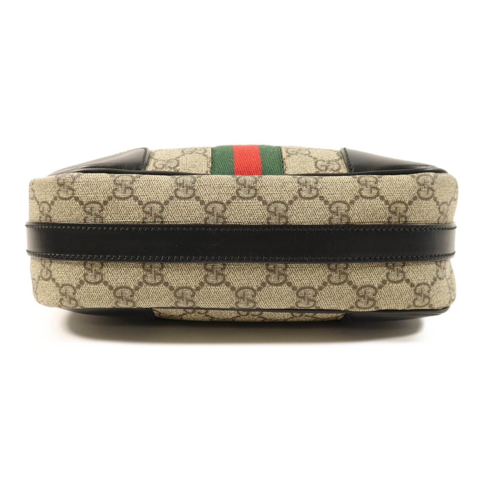 GUCCI 塗層帆布Messenger Bag銀扣肩背袋