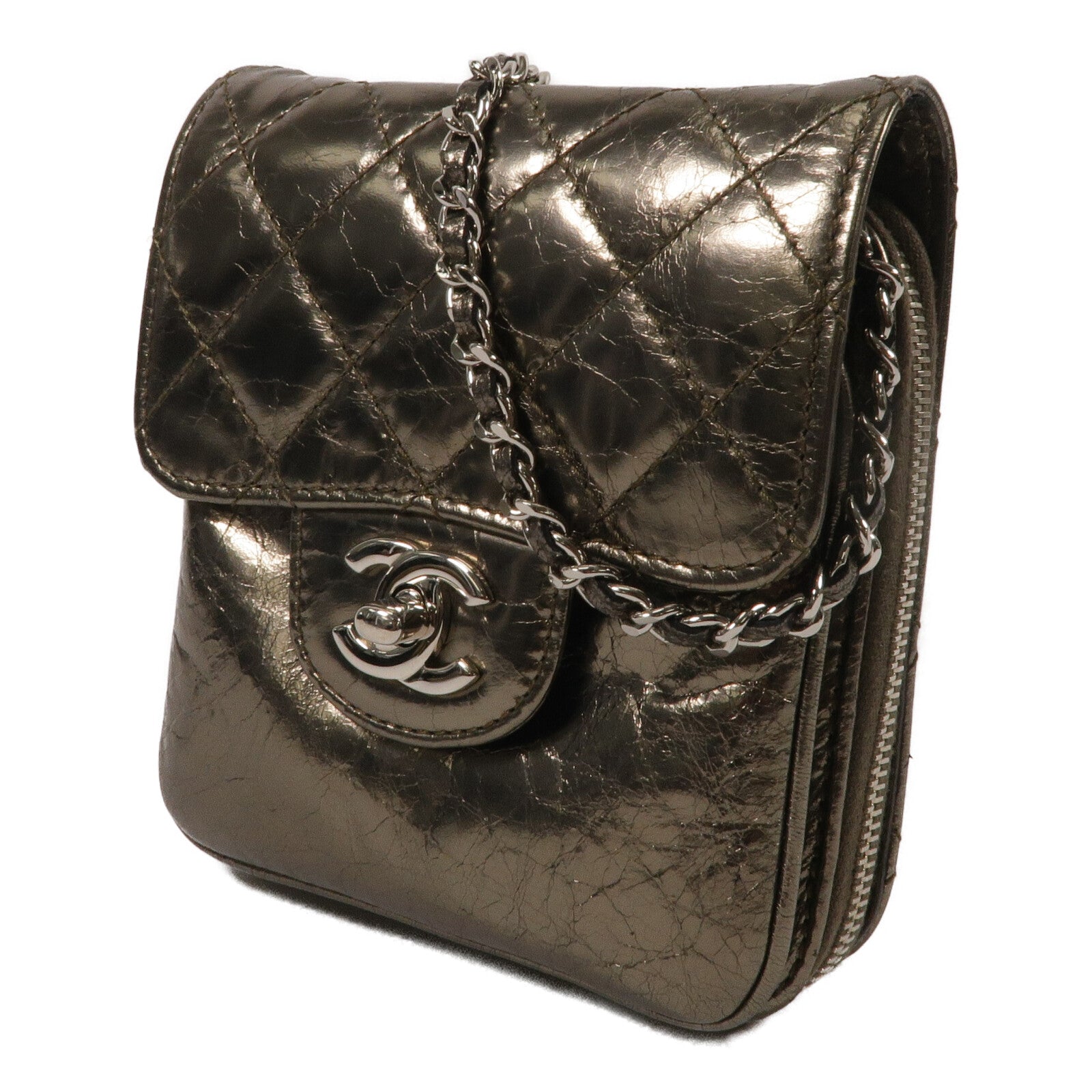 CHANEL 牛皮皮革Chain Shoulder鏈帶肩背袋