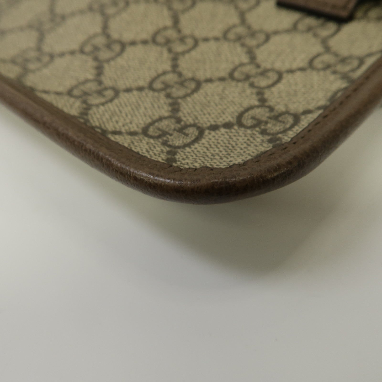 GUCCI 塗層帆布Neo Vintage GG金扣腰包啡色